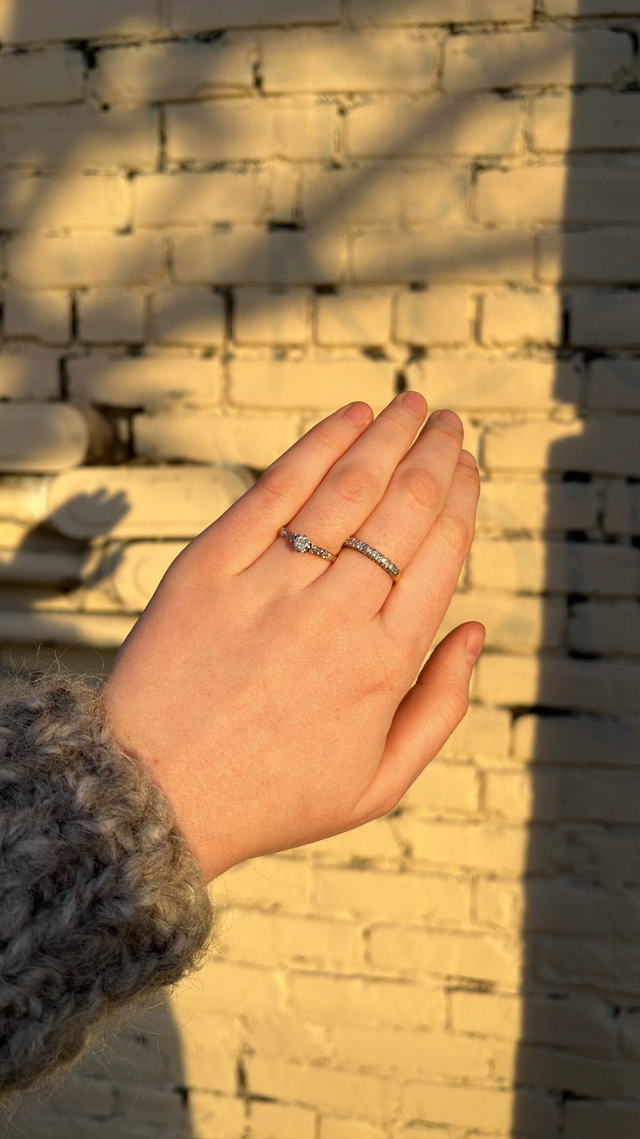 Antique Early Edwardian 18k Gold and Platinum Old European Cut Diamond Ring