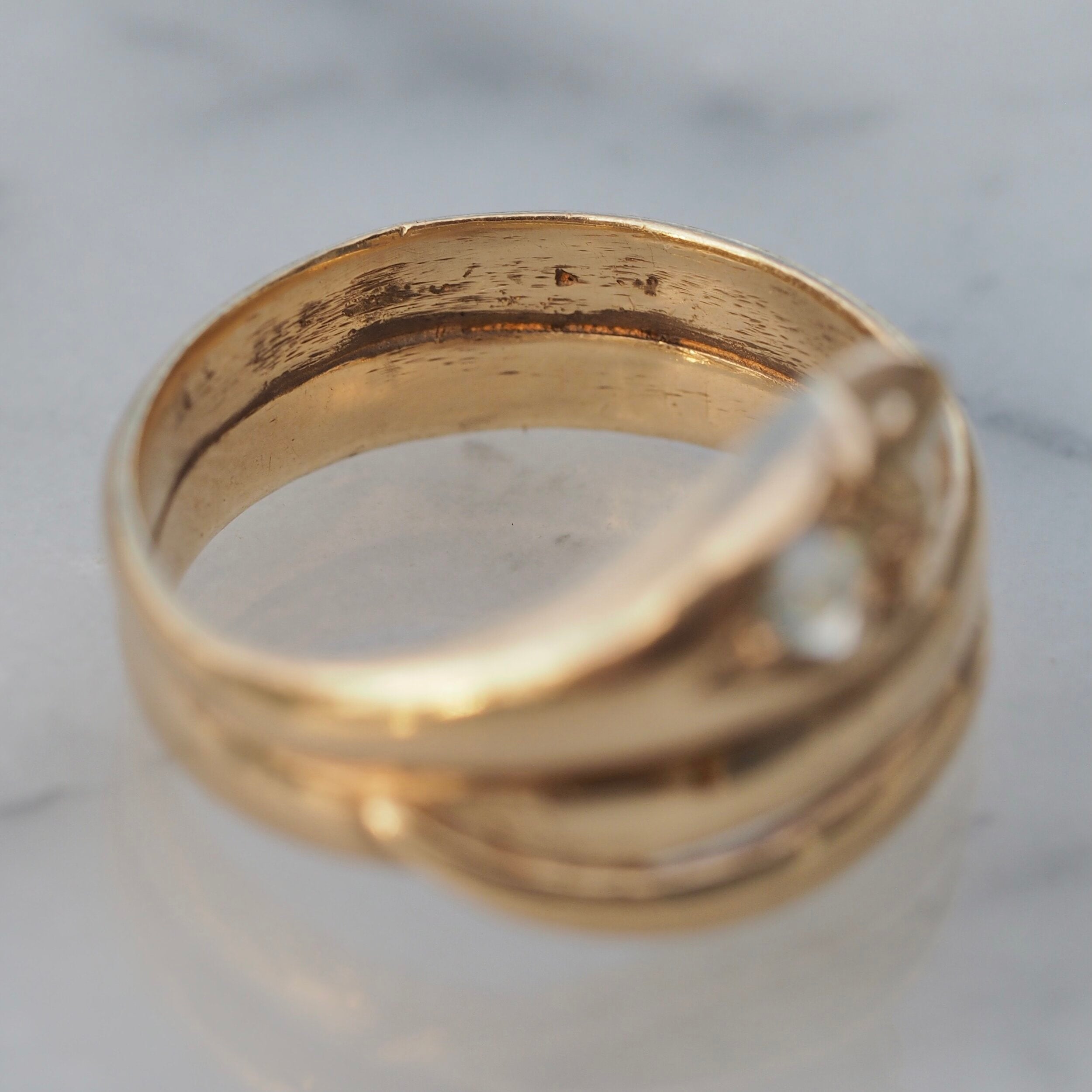 Antique Early Victorian 10k-12k Rose Cut Diamond Snake Ring