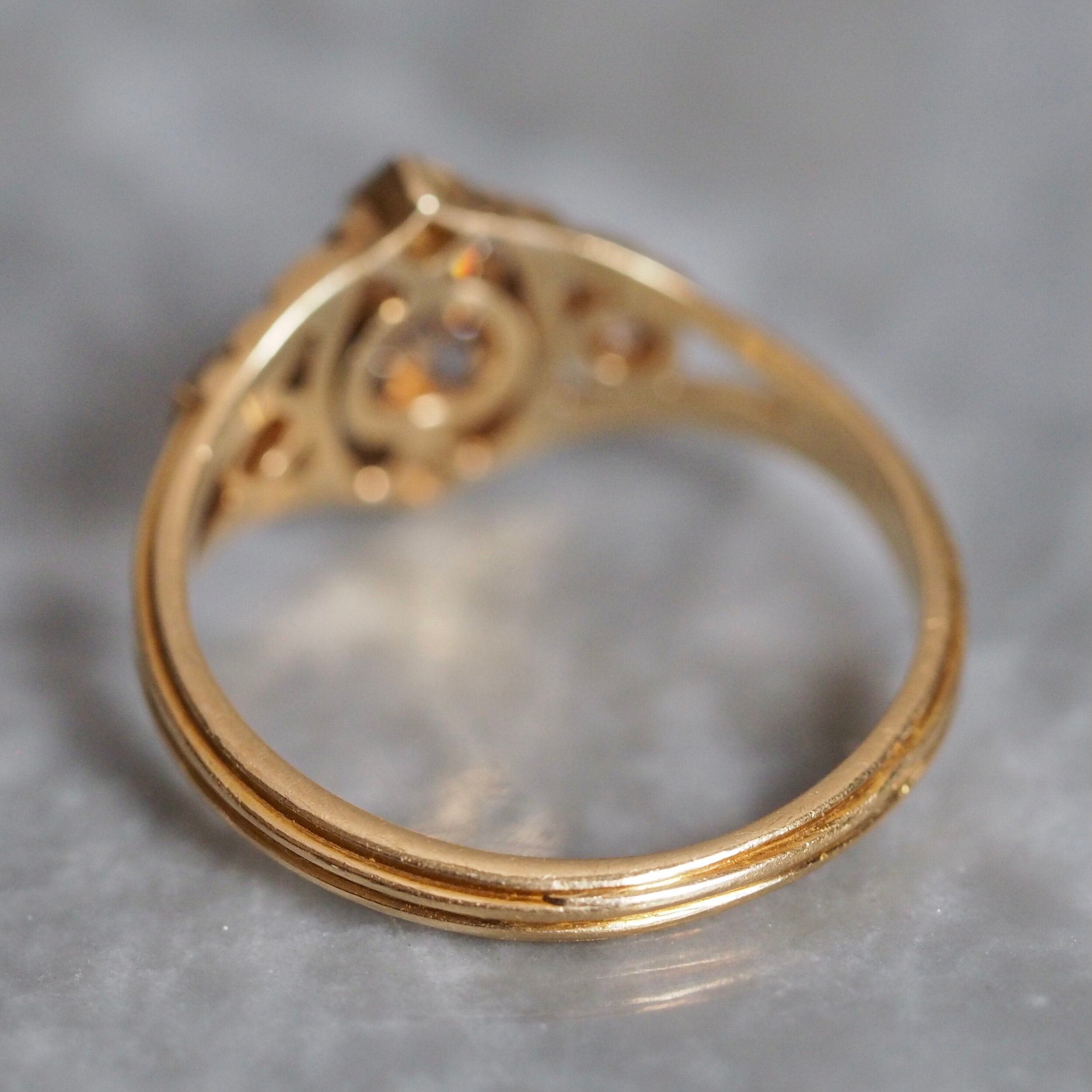 Antique Edwardian 18k Gold Old Mine Cut Diamond Ring