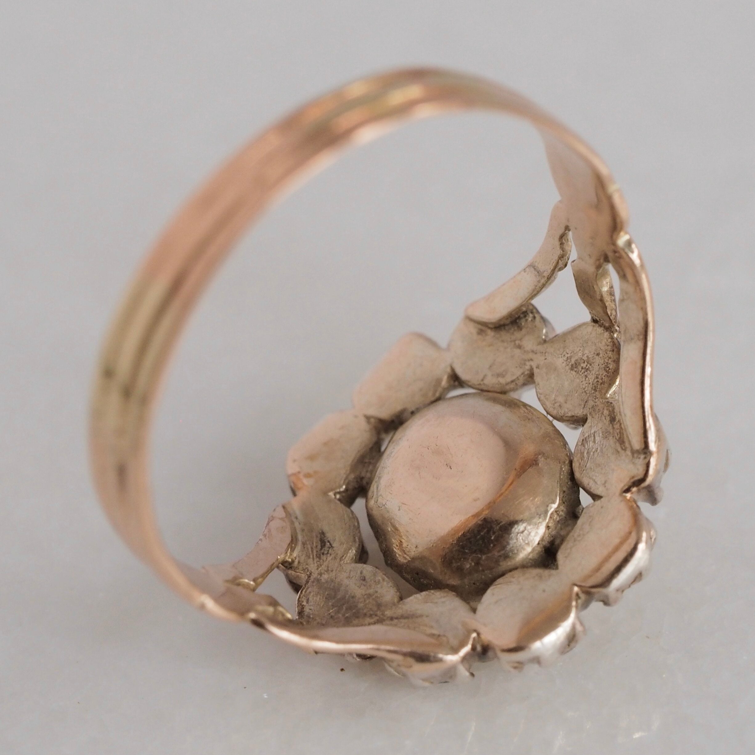 Antique Georgian 14k Gold Rose Cut Diamond Giardinetti Ring