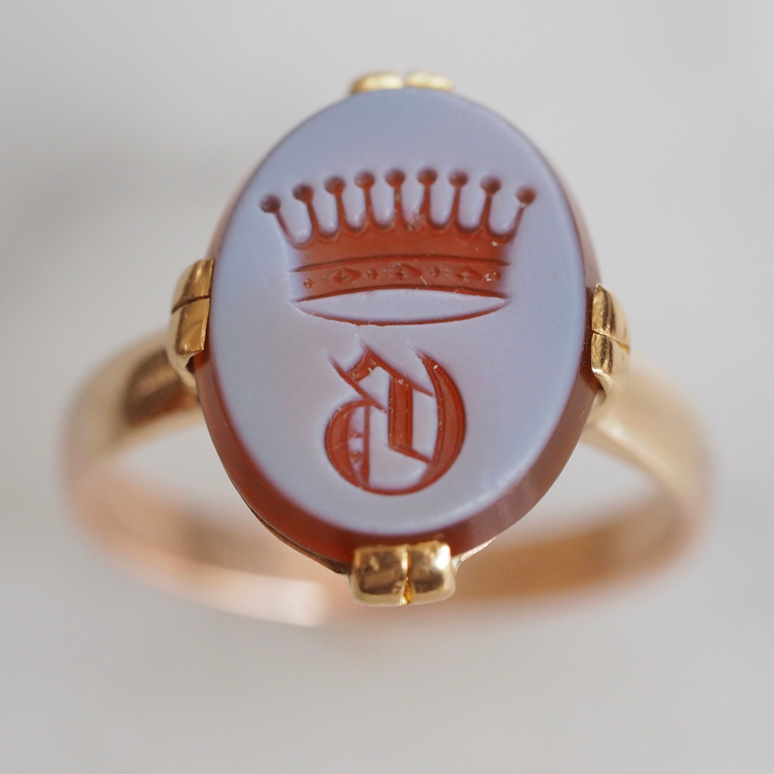 Antique Gold Countess Intaglio Sardonyx Ring