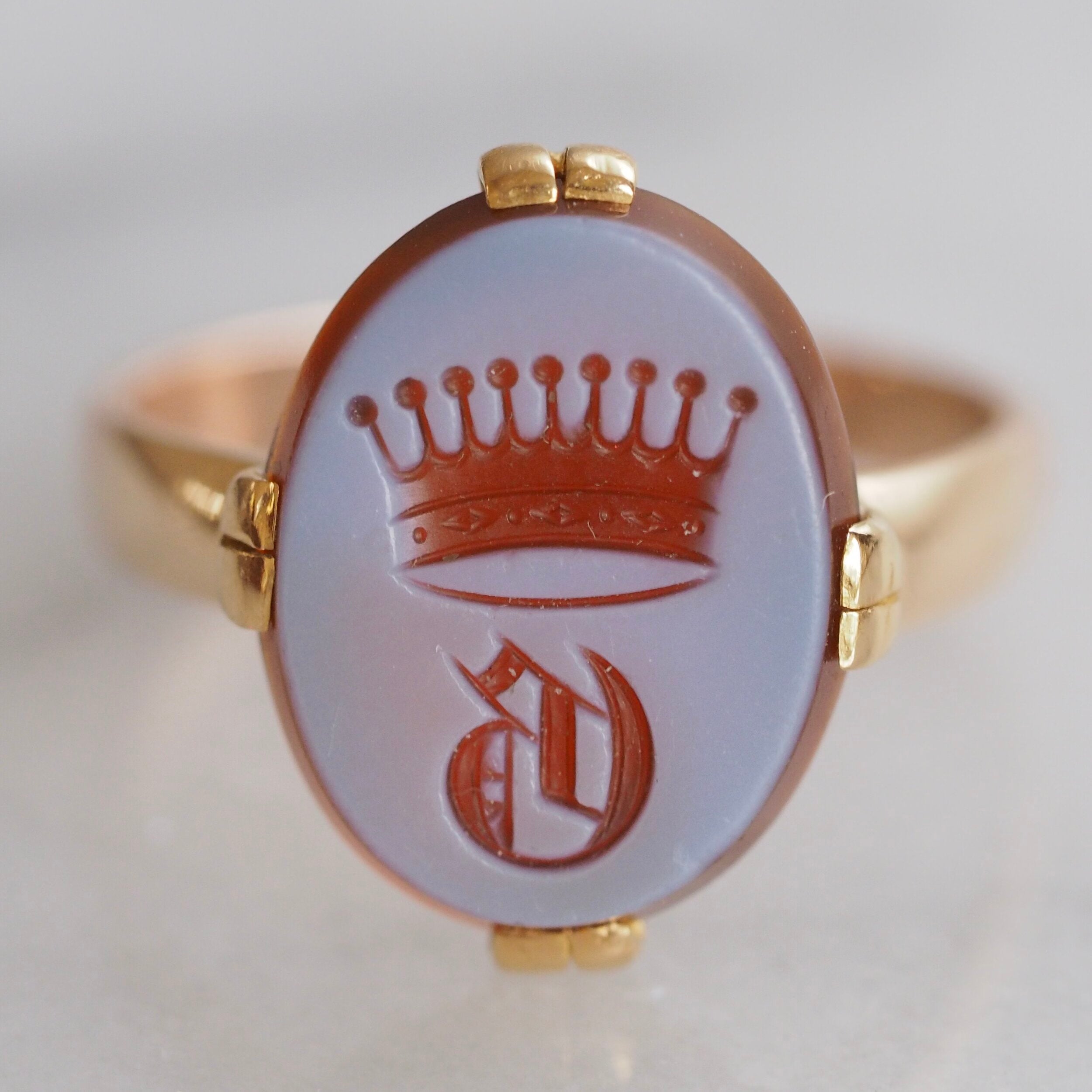 Antique Gold Countess Intaglio Sardonyx Ring