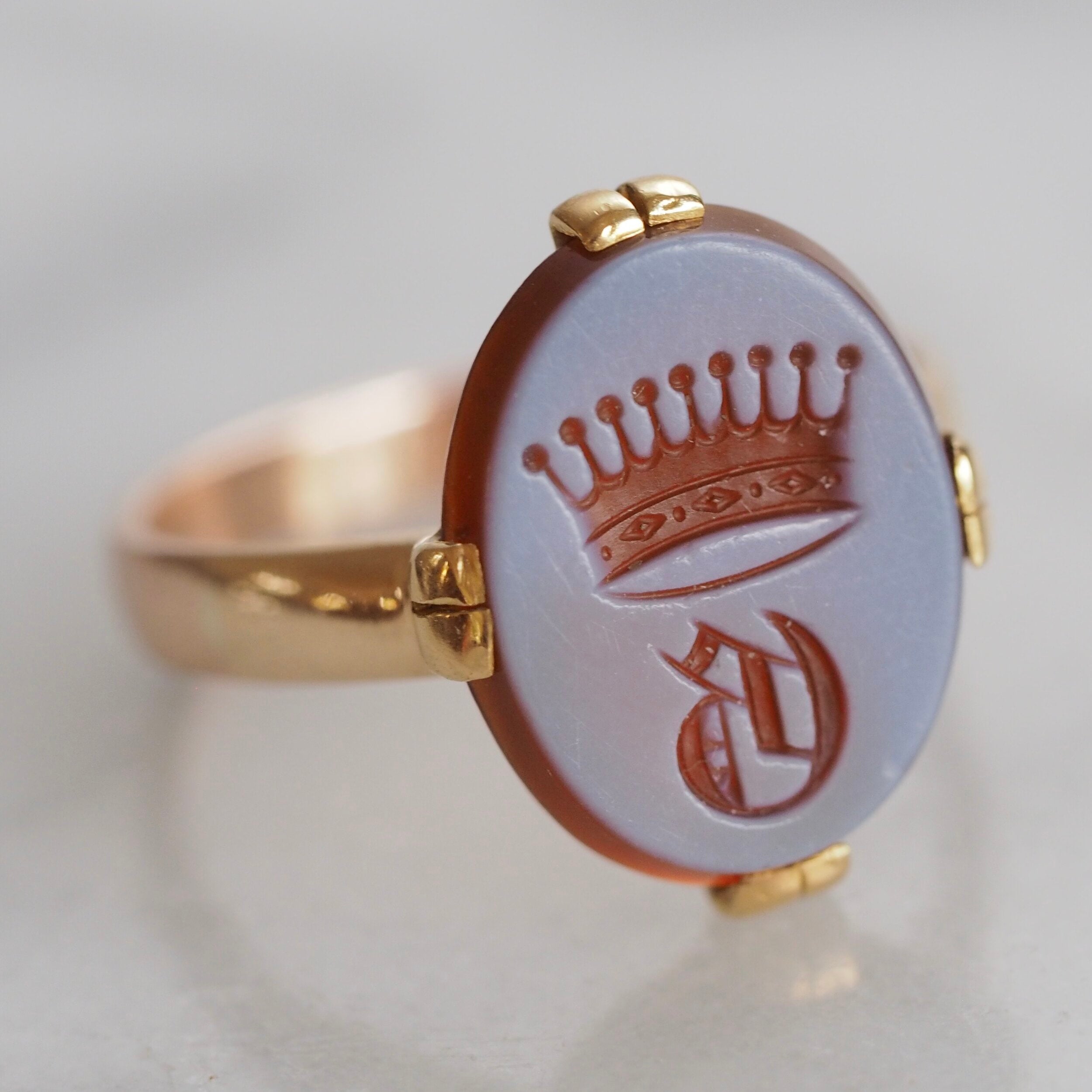 Antique Gold Countess Intaglio Sardonyx Ring