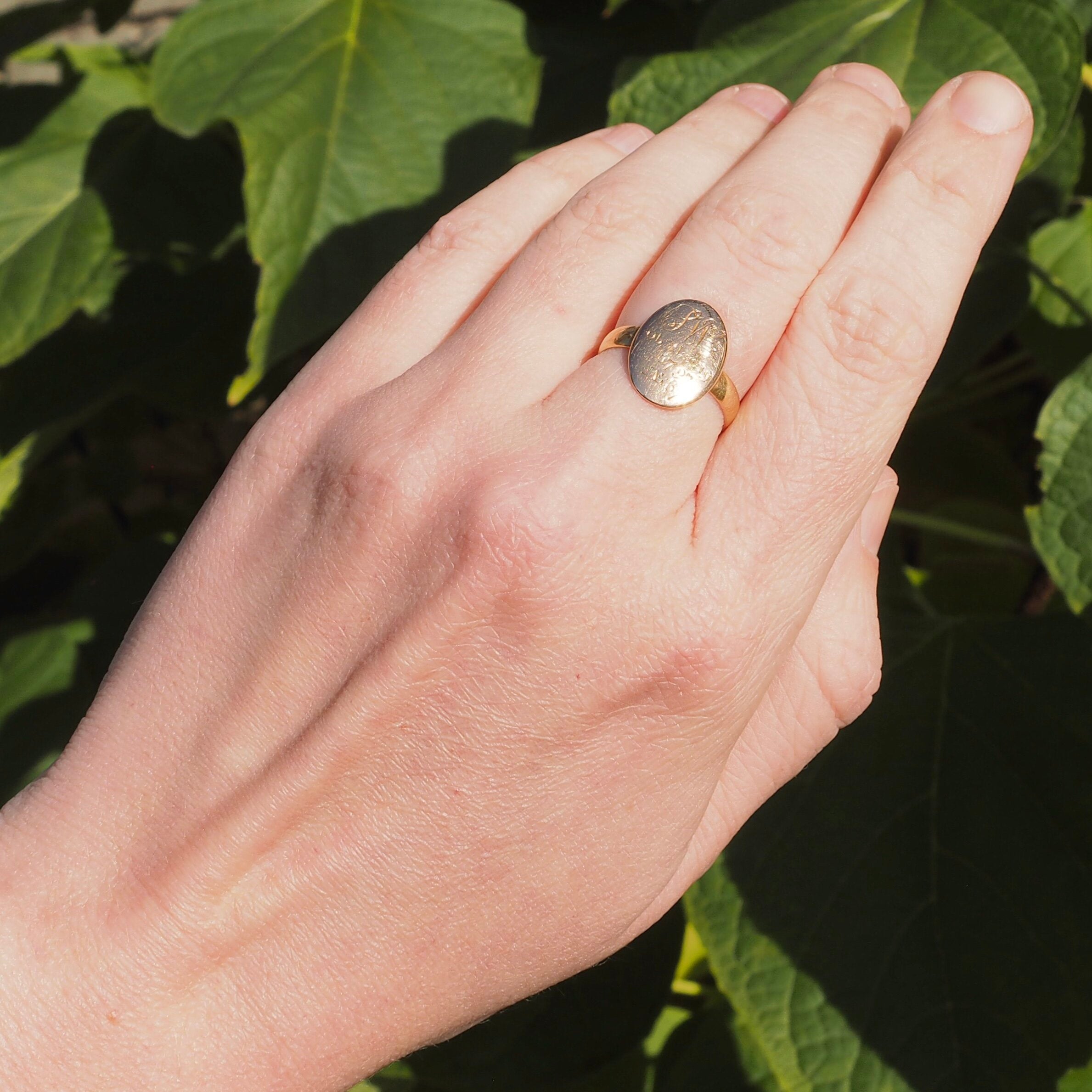 Antique Pre-Revolution American 22k Gold & 18k Gold Signet Ring