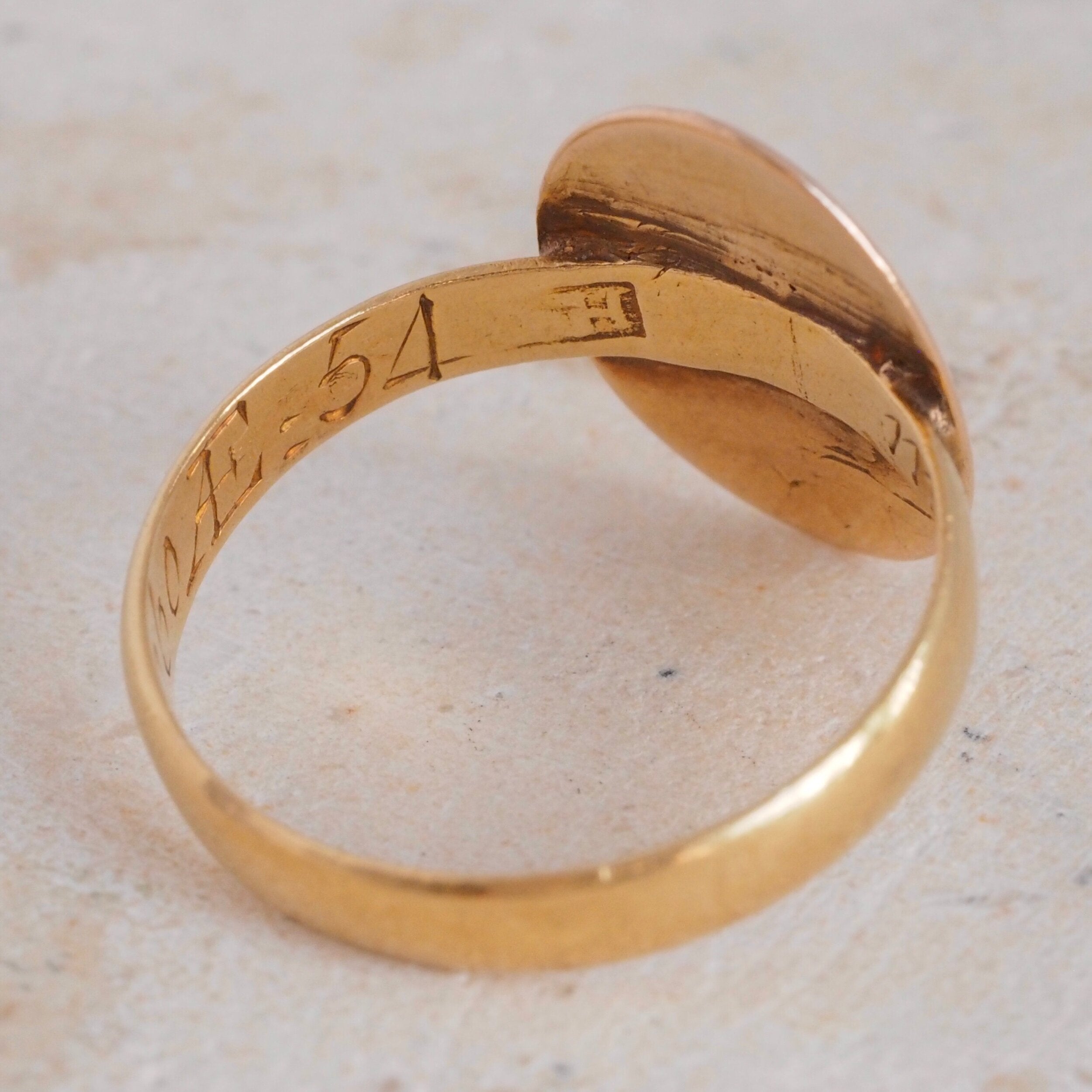 Antique Pre-Revolution American 22k Gold & 18k Gold Signet Ring