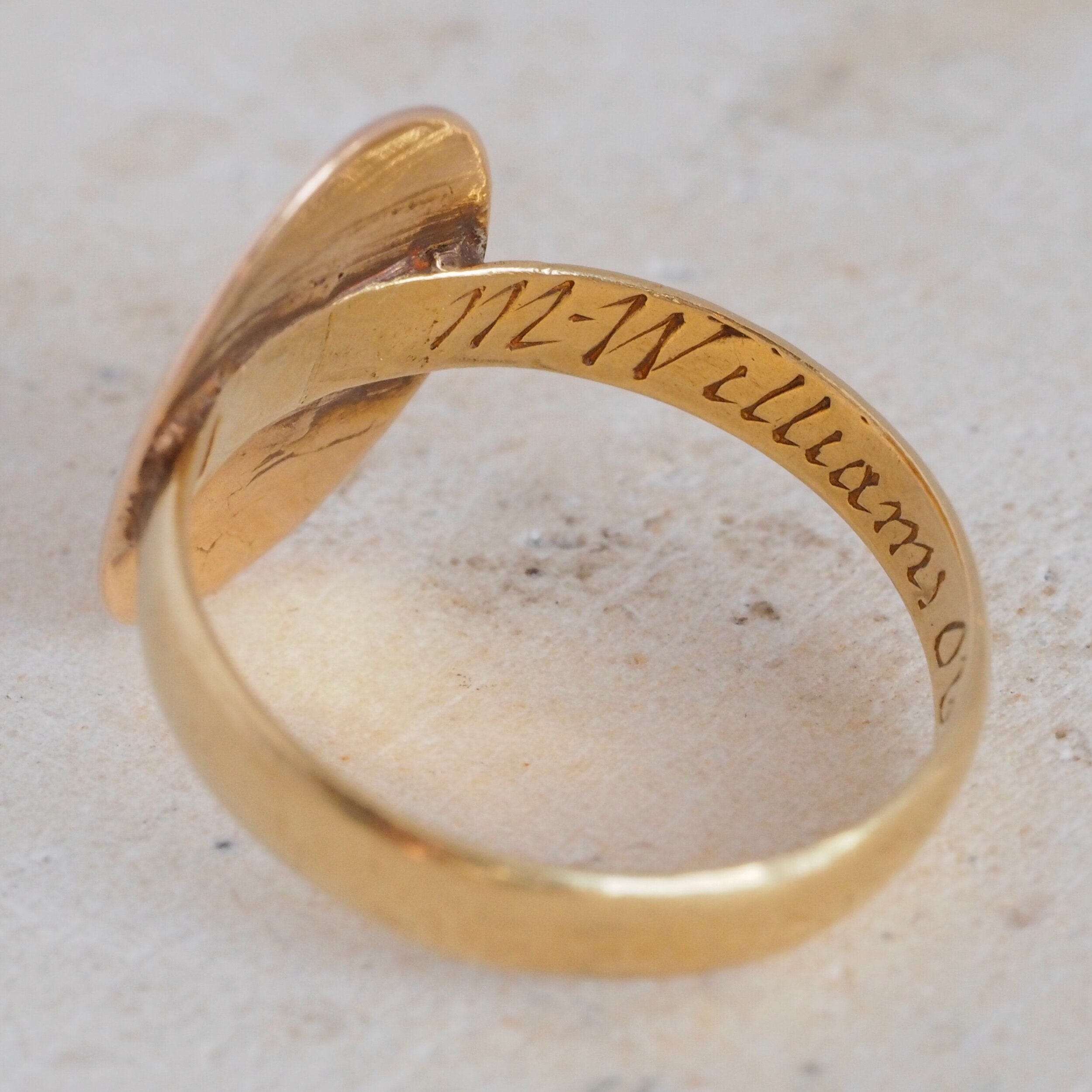 Antique Pre-Revolution American 22k Gold & 18k Gold Signet Ring