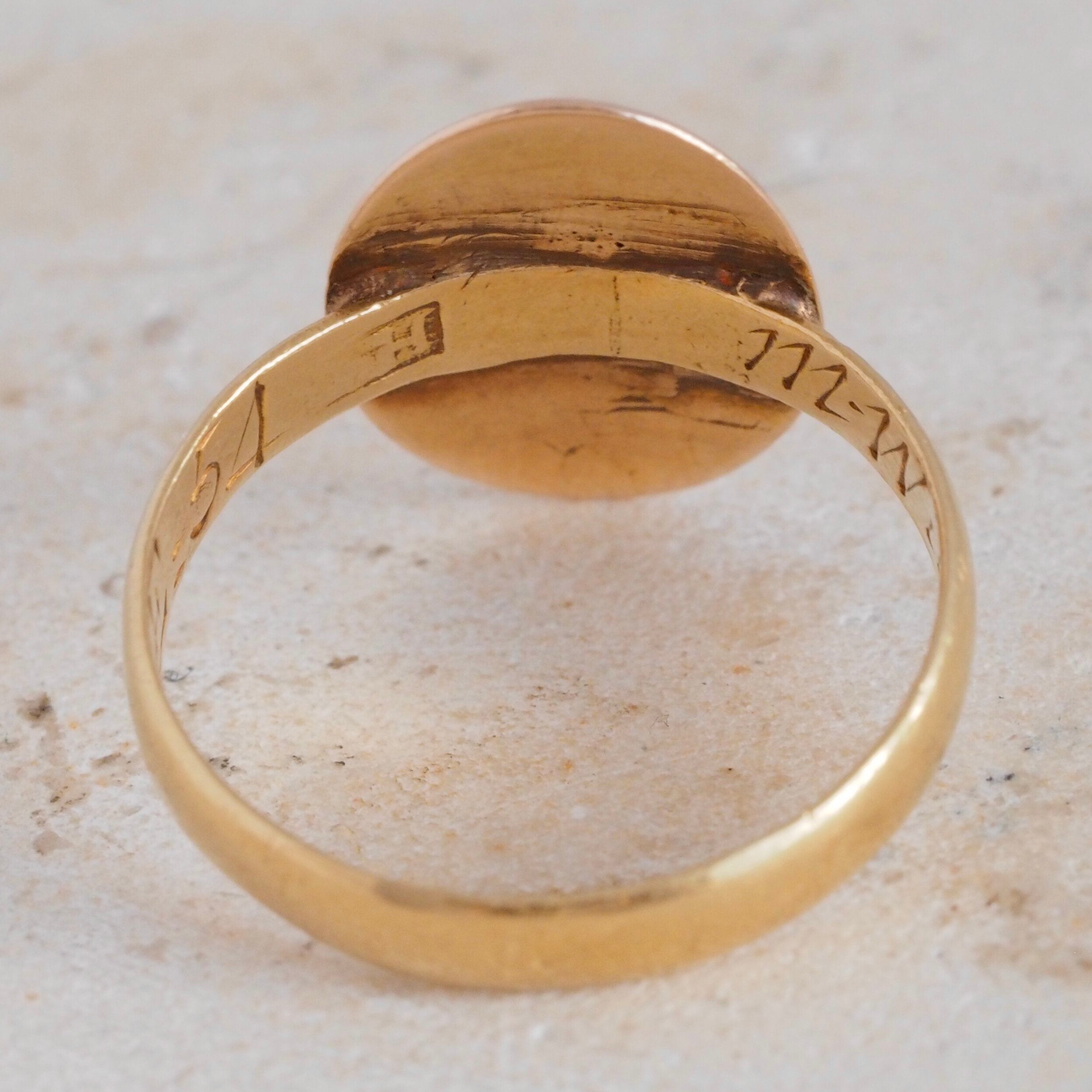 Antique Pre-Revolution American 22k Gold & 18k Gold Signet Ring