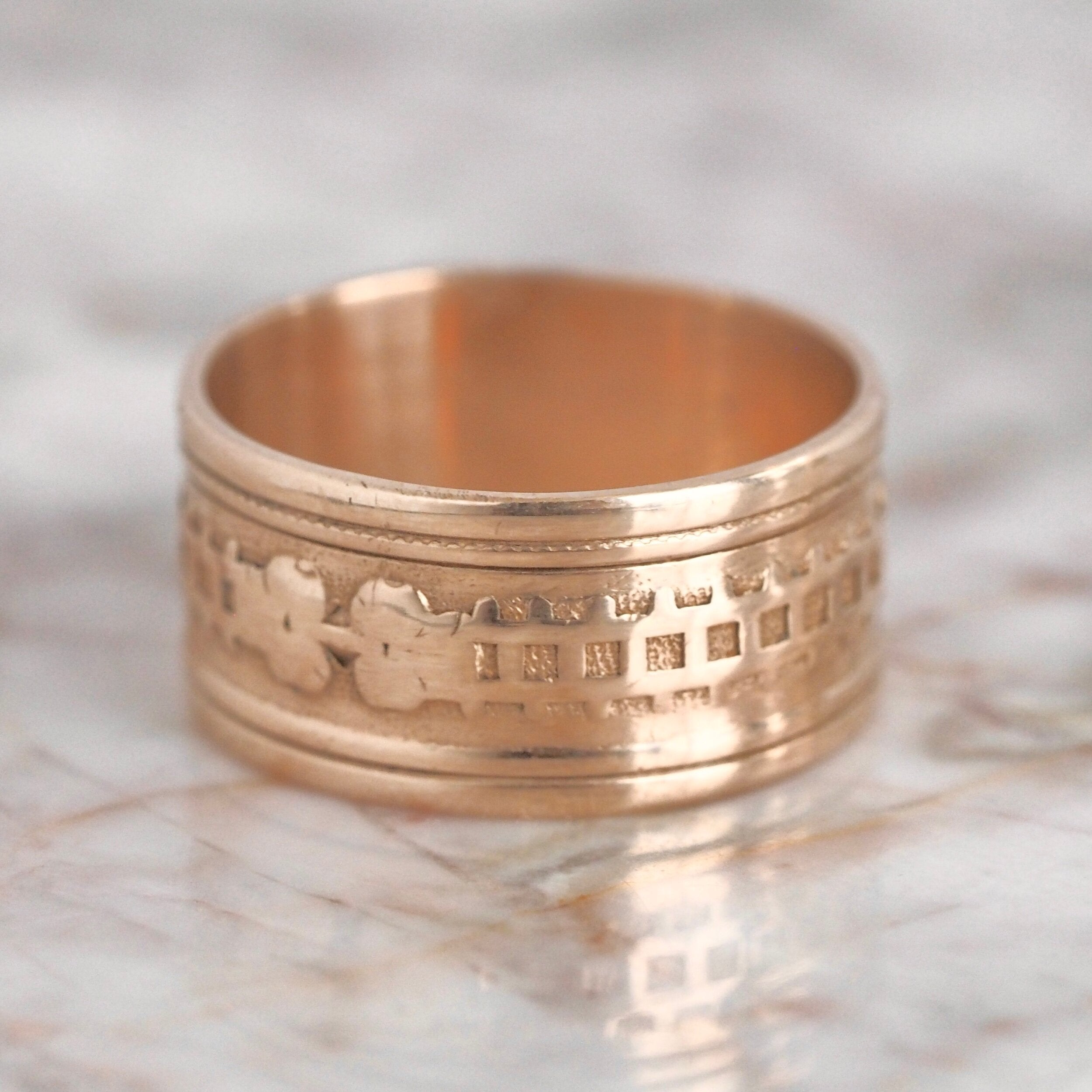 Antique Victorian 10k Gold Lattice Cigar Band