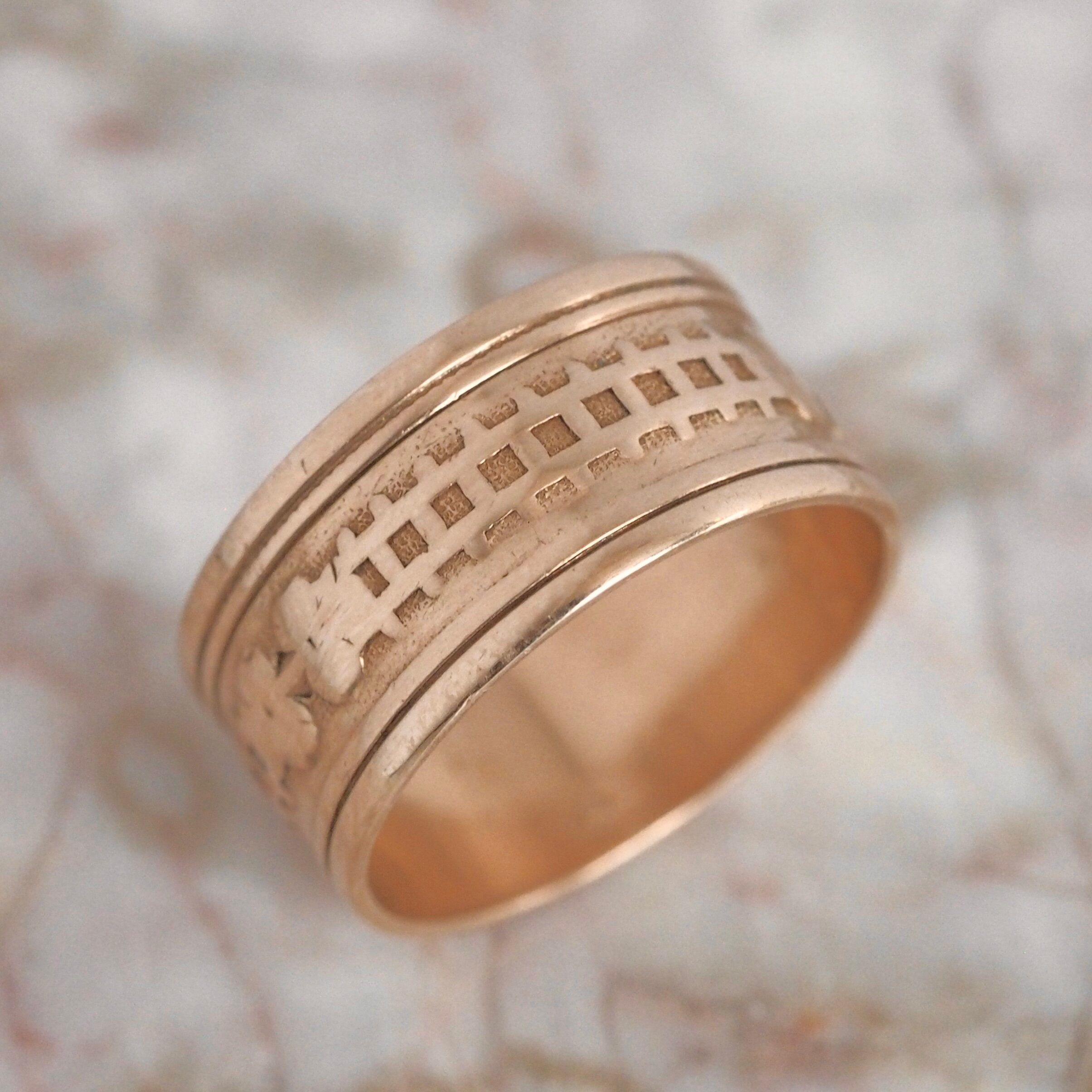 Antique Victorian 10k Gold Lattice Cigar Band