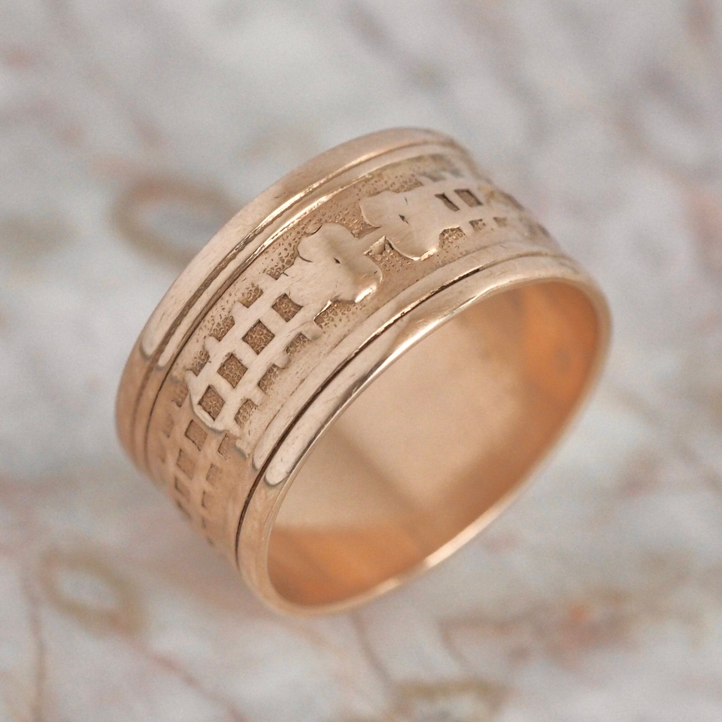 Antique Victorian 10k Gold Lattice Cigar Band