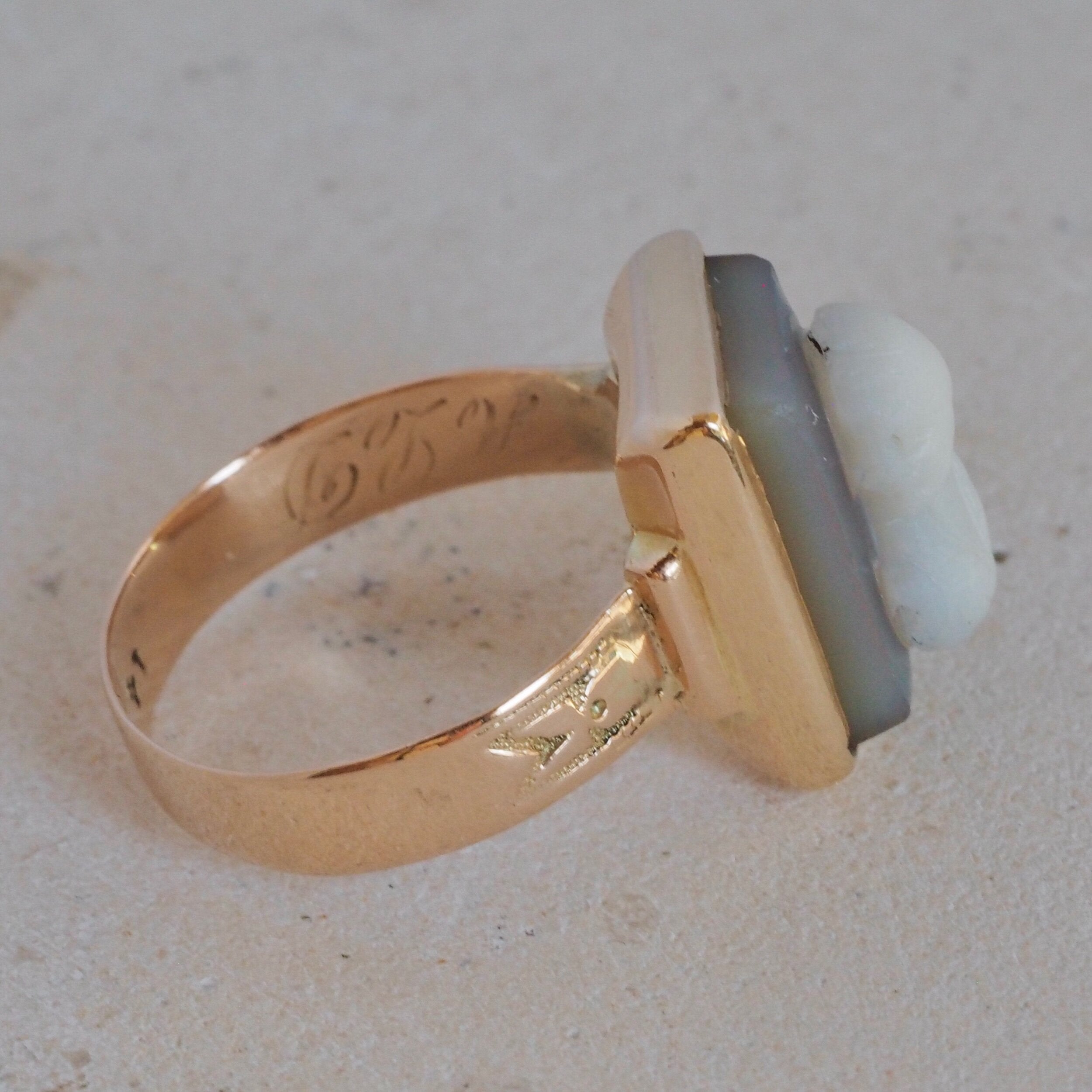 Antique Victorian 14k Gold Cameo Ring