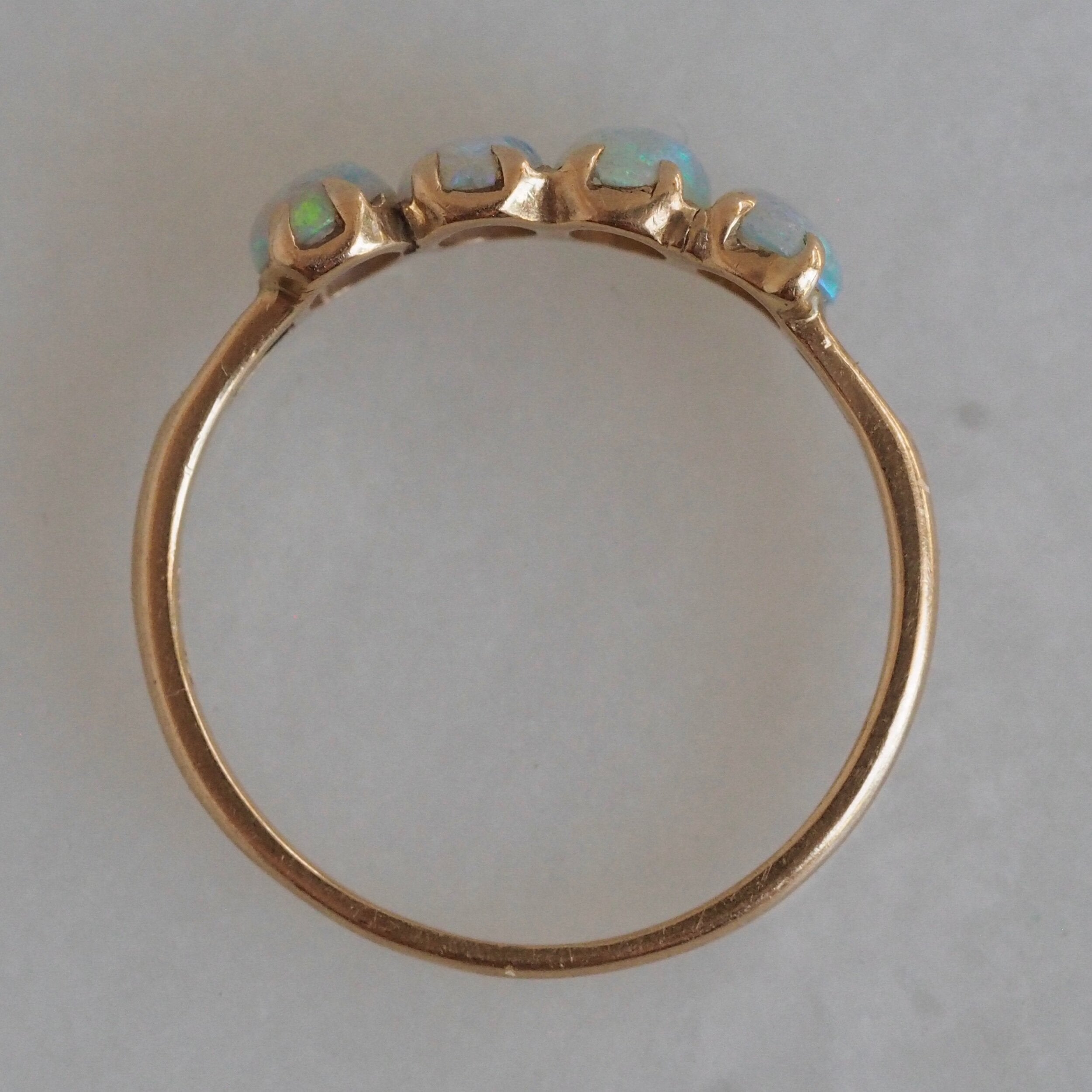 Antique Victorian 14k Gold Four Stone Opal Ring