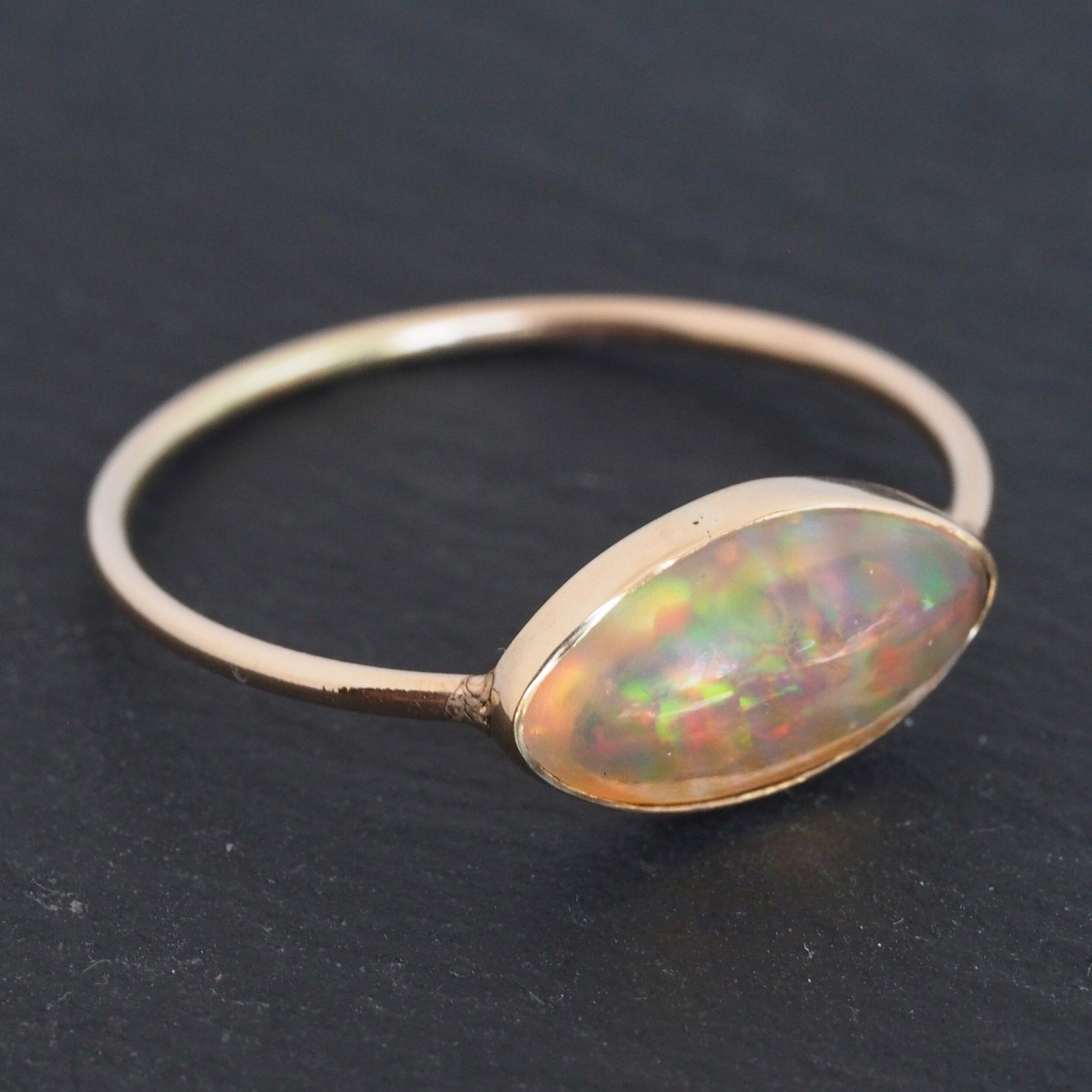 Antique Victorian 14k Gold Jelly Opal Ring