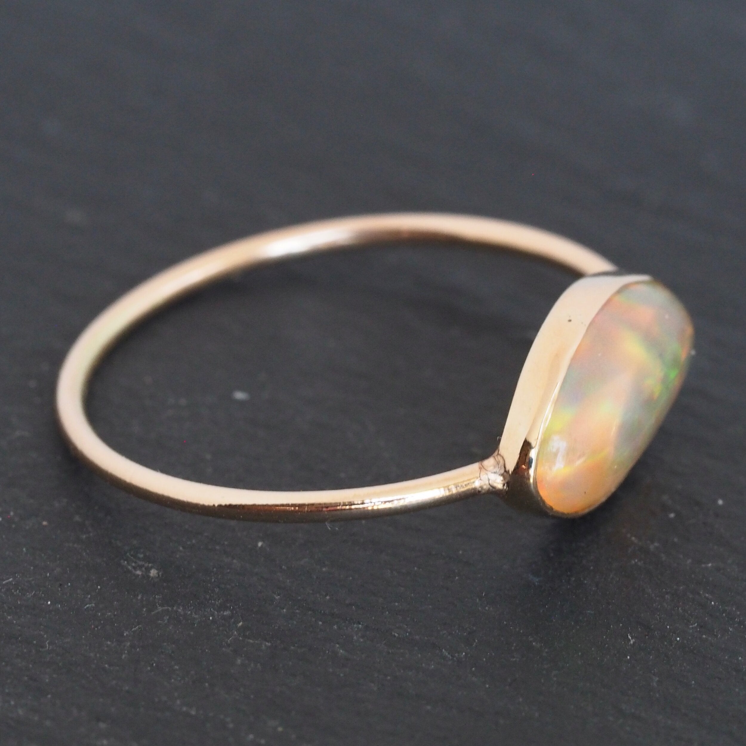 Antique Victorian 14k Gold Jelly Opal Ring