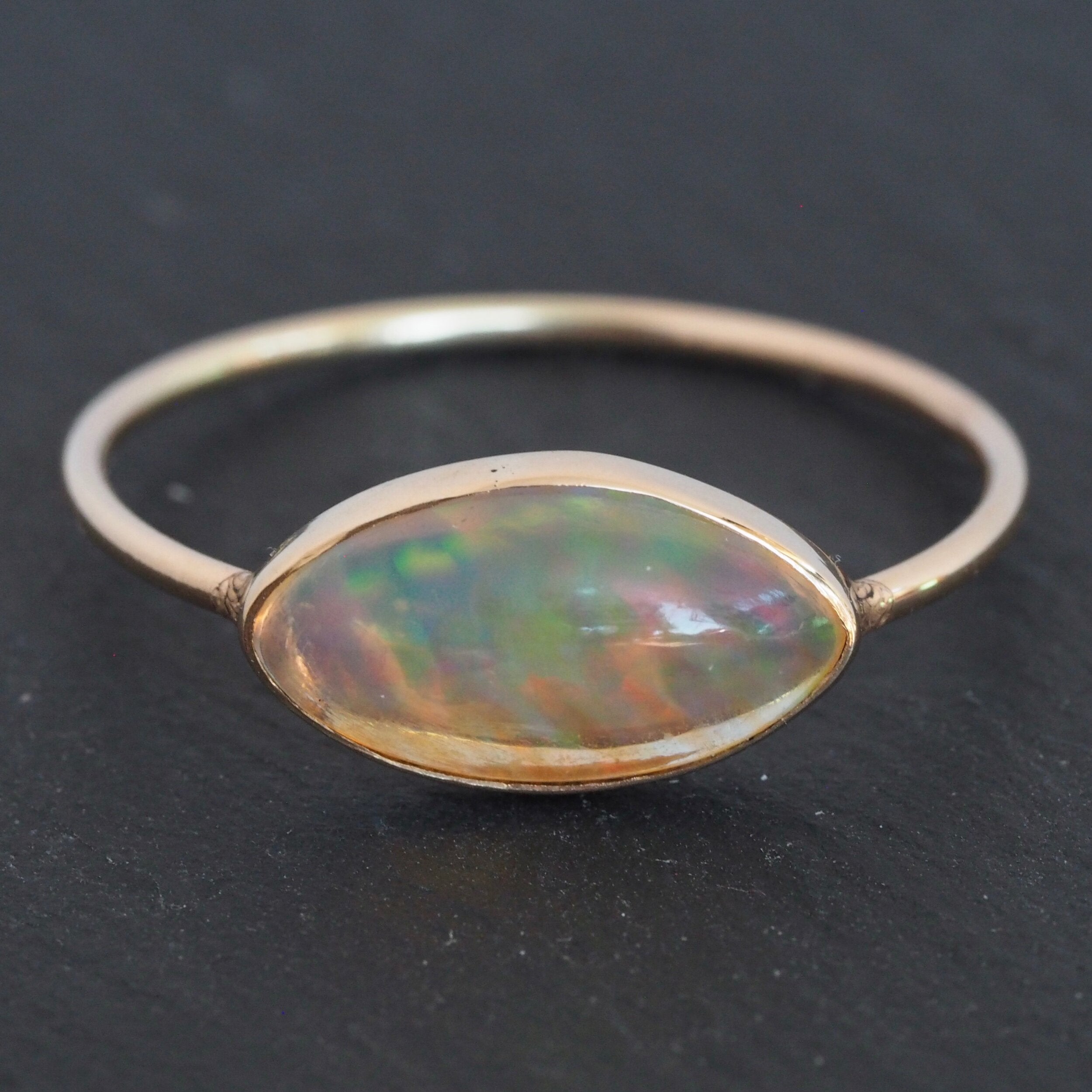Antique Victorian 14k Gold Jelly Opal Ring