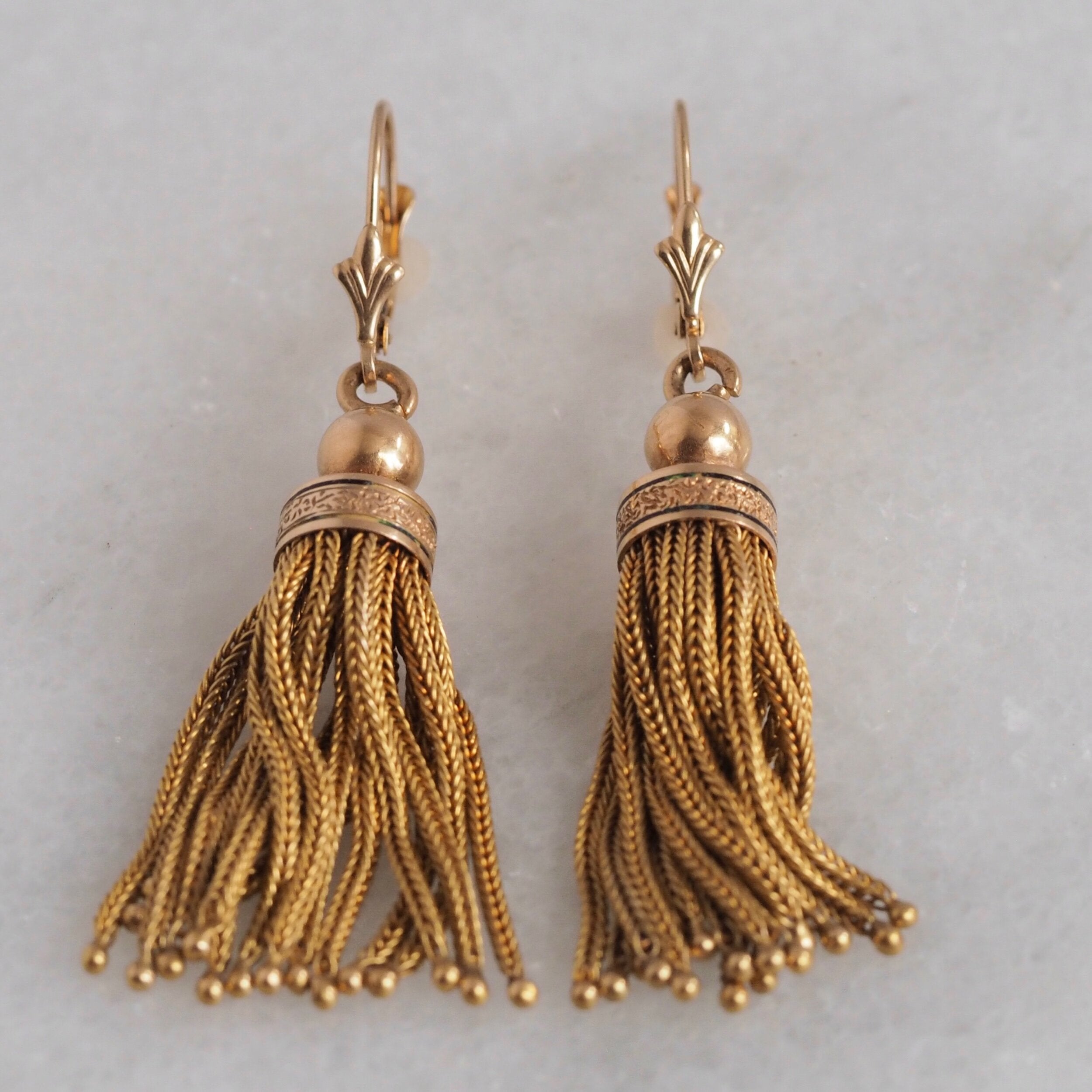Antique Victorian 14k Gold Tassel Earrings
