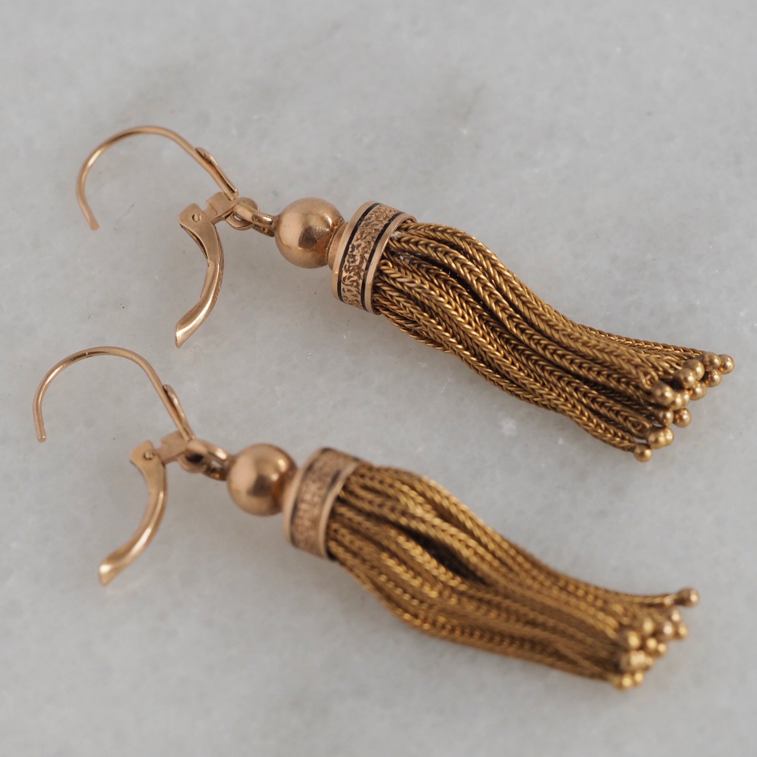 Antique Victorian 14k Gold Tassel Earrings