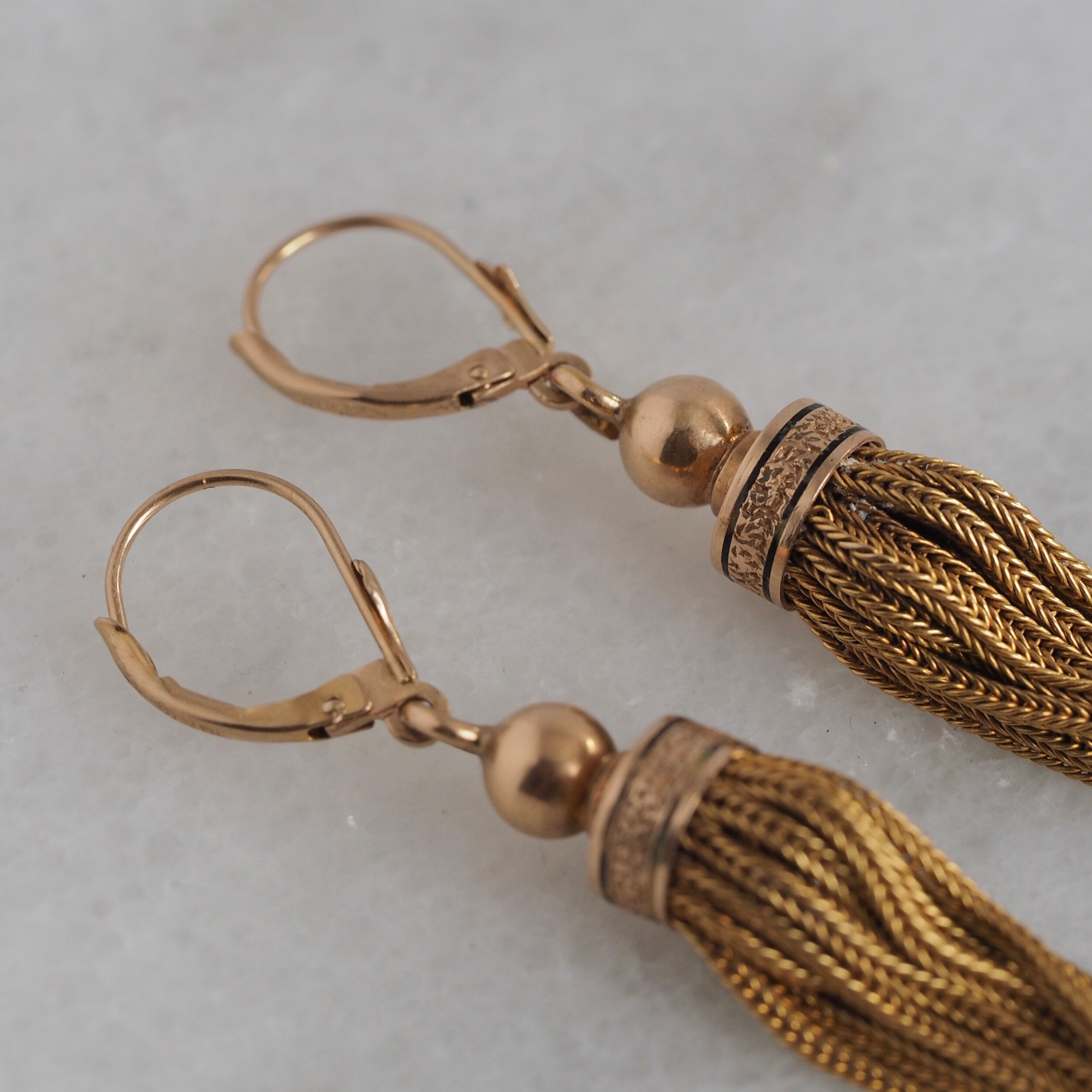 Antique Victorian 14k Gold Tassel Earrings