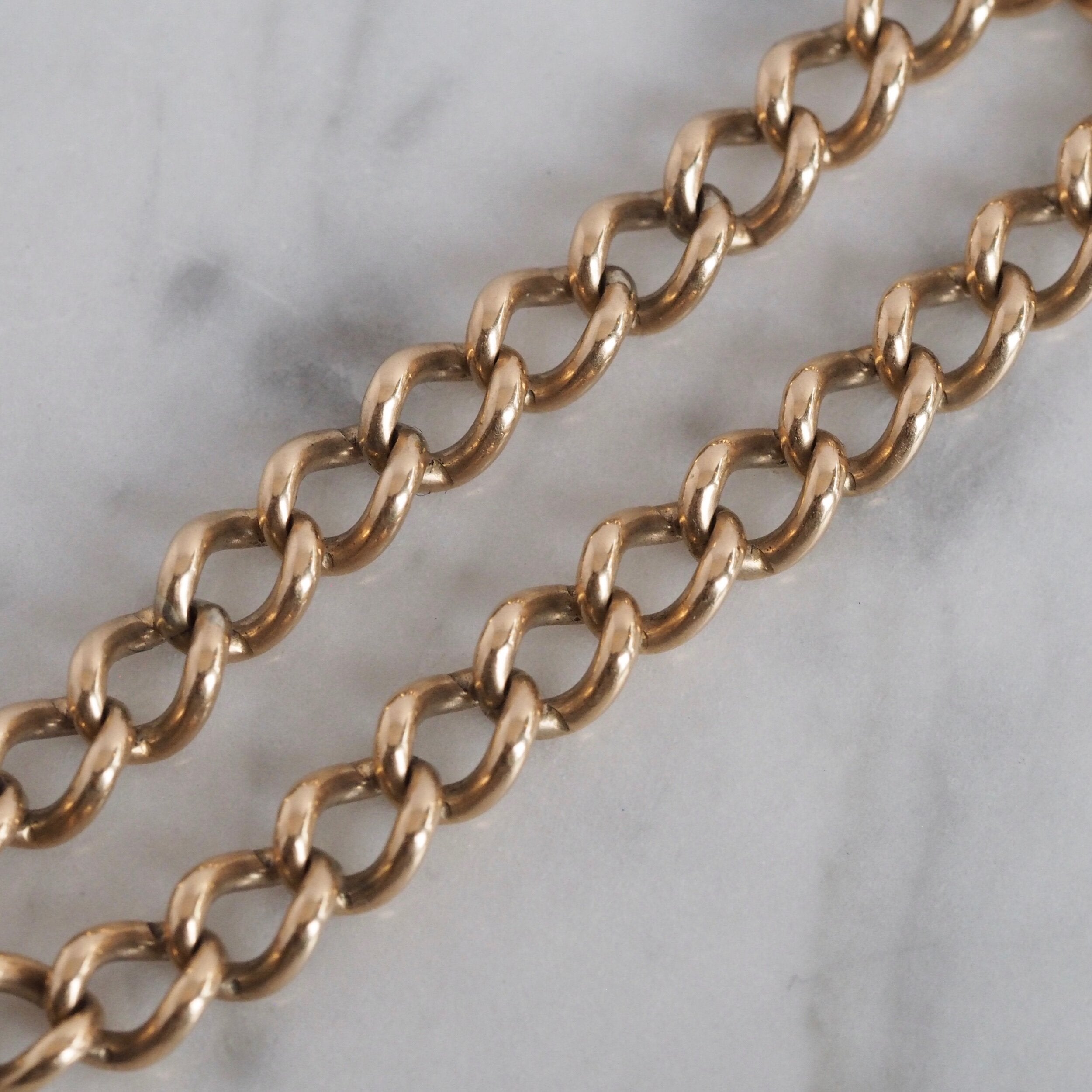 Antique Victorian 9k Gold Curb Link and Padlock Bracelet