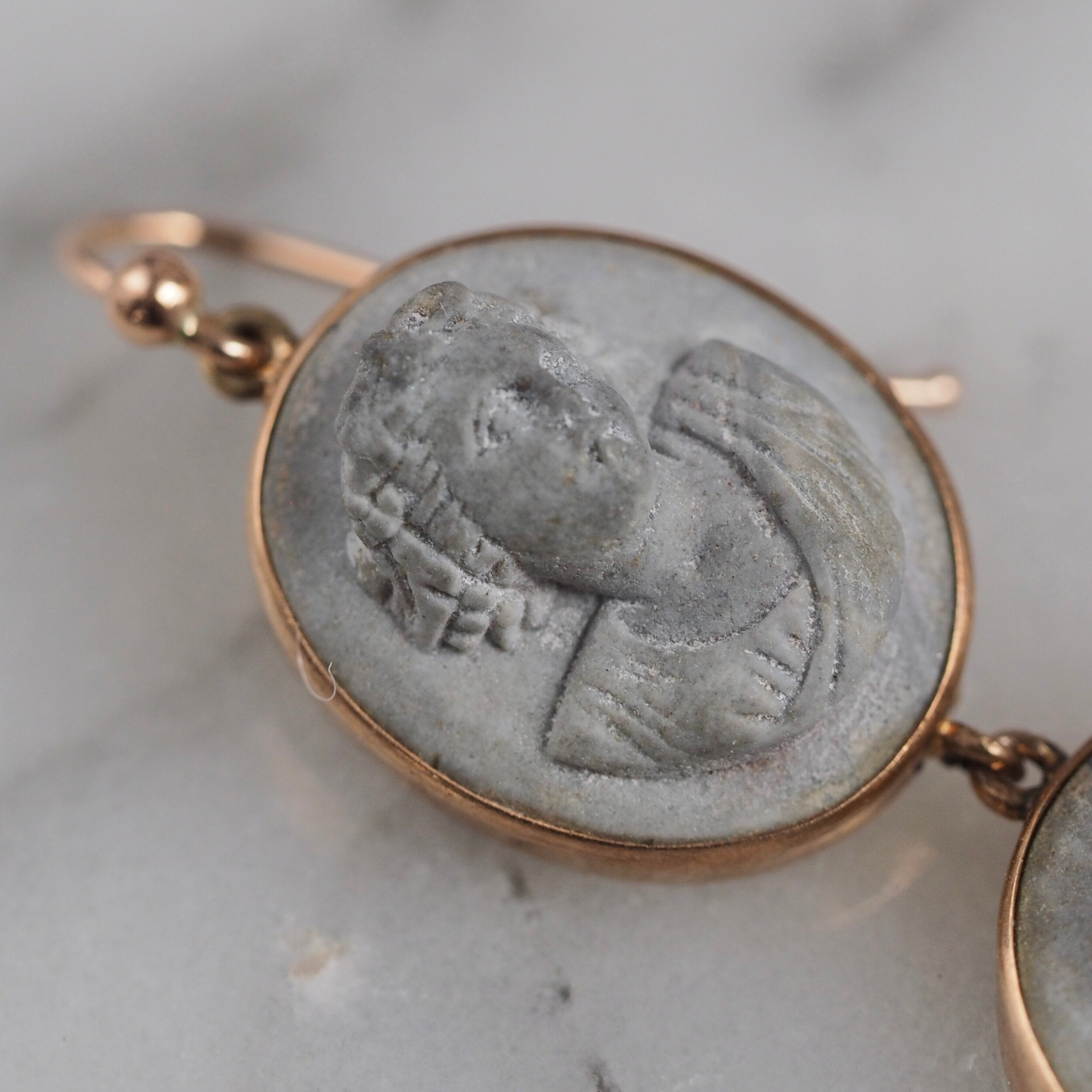 Antique Victorian Grand Tour Vesuvius Lava Earrings
