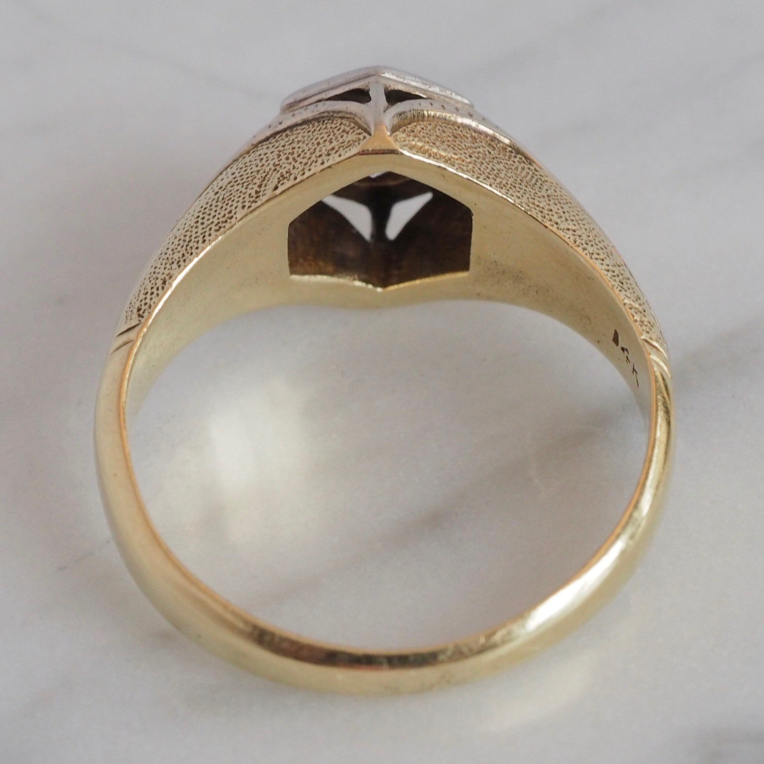 Art Deco 14k Gold Old European Cut Diamond Ring