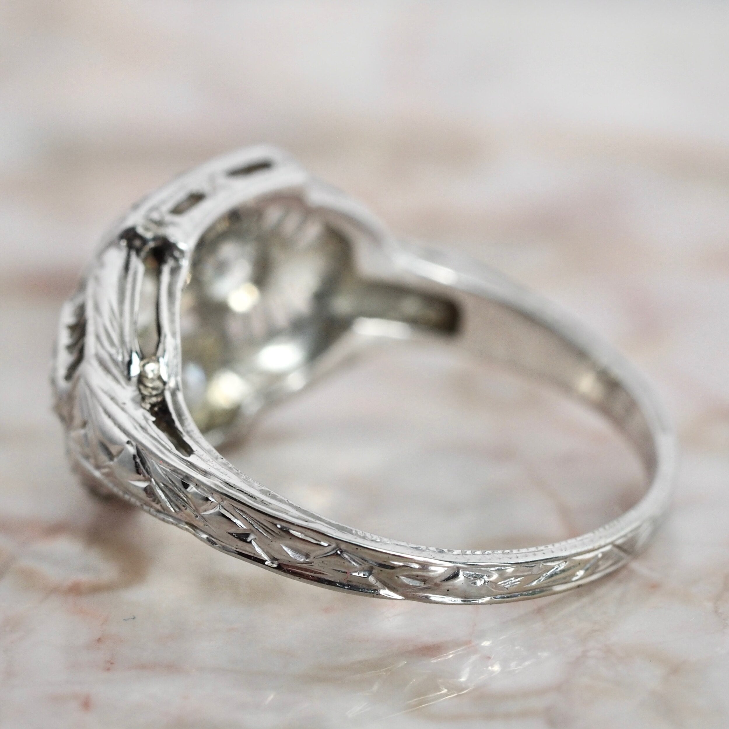 Art Deco 18k Gold Diamond Trilogy Ring