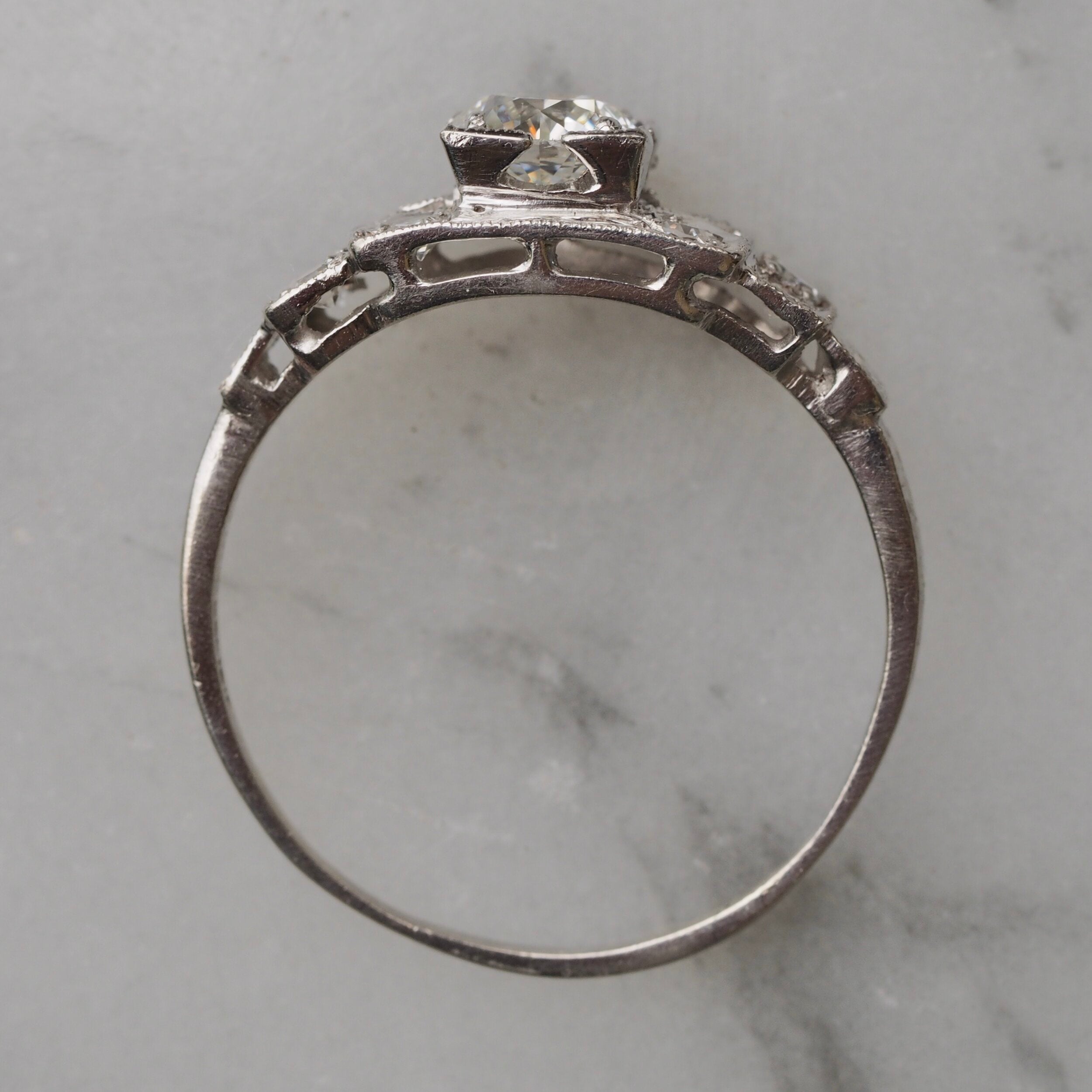 Art Deco Platinum Diamond Engagement Ring