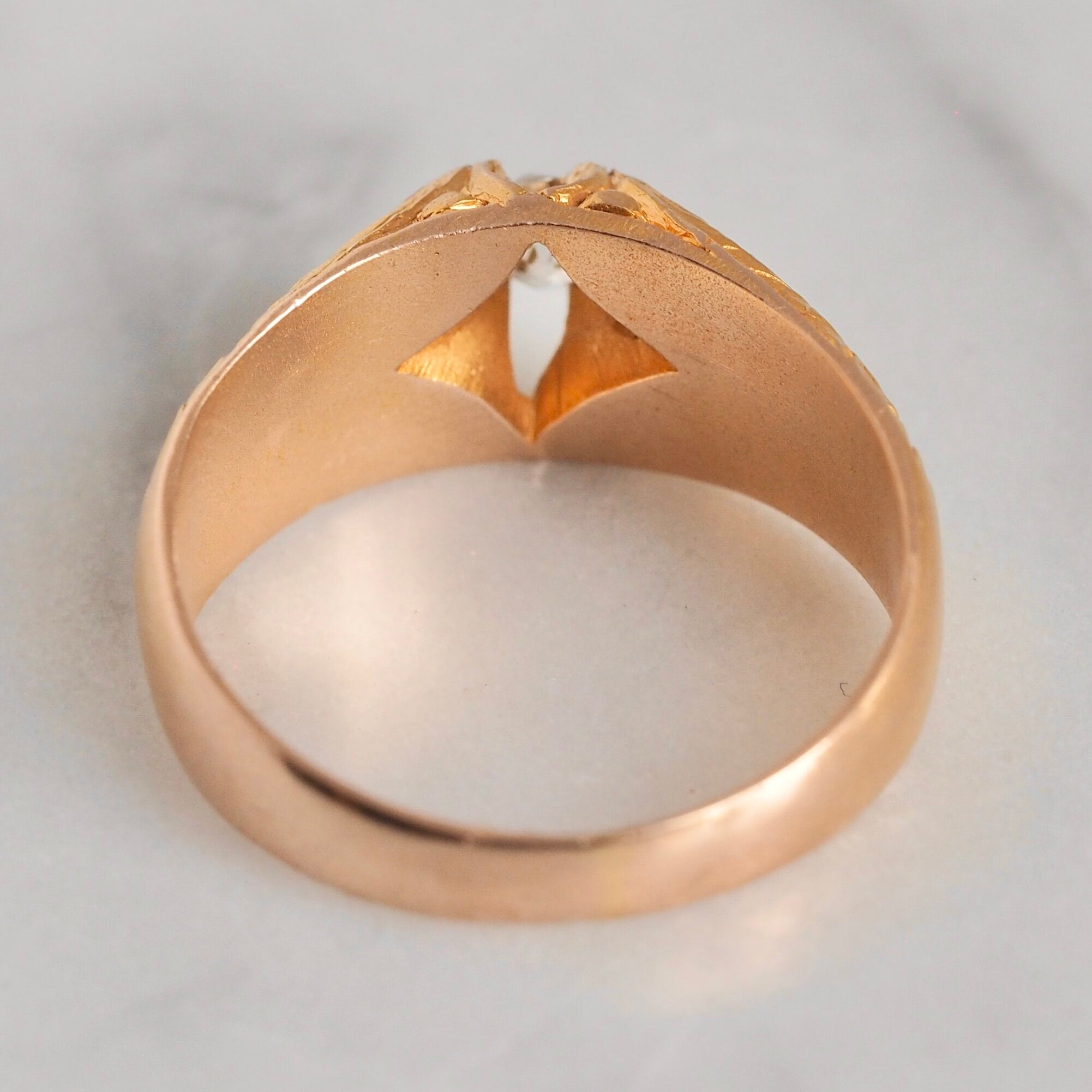 Art Nouveau 14k Gold Old Mine Cut Diamond Ring