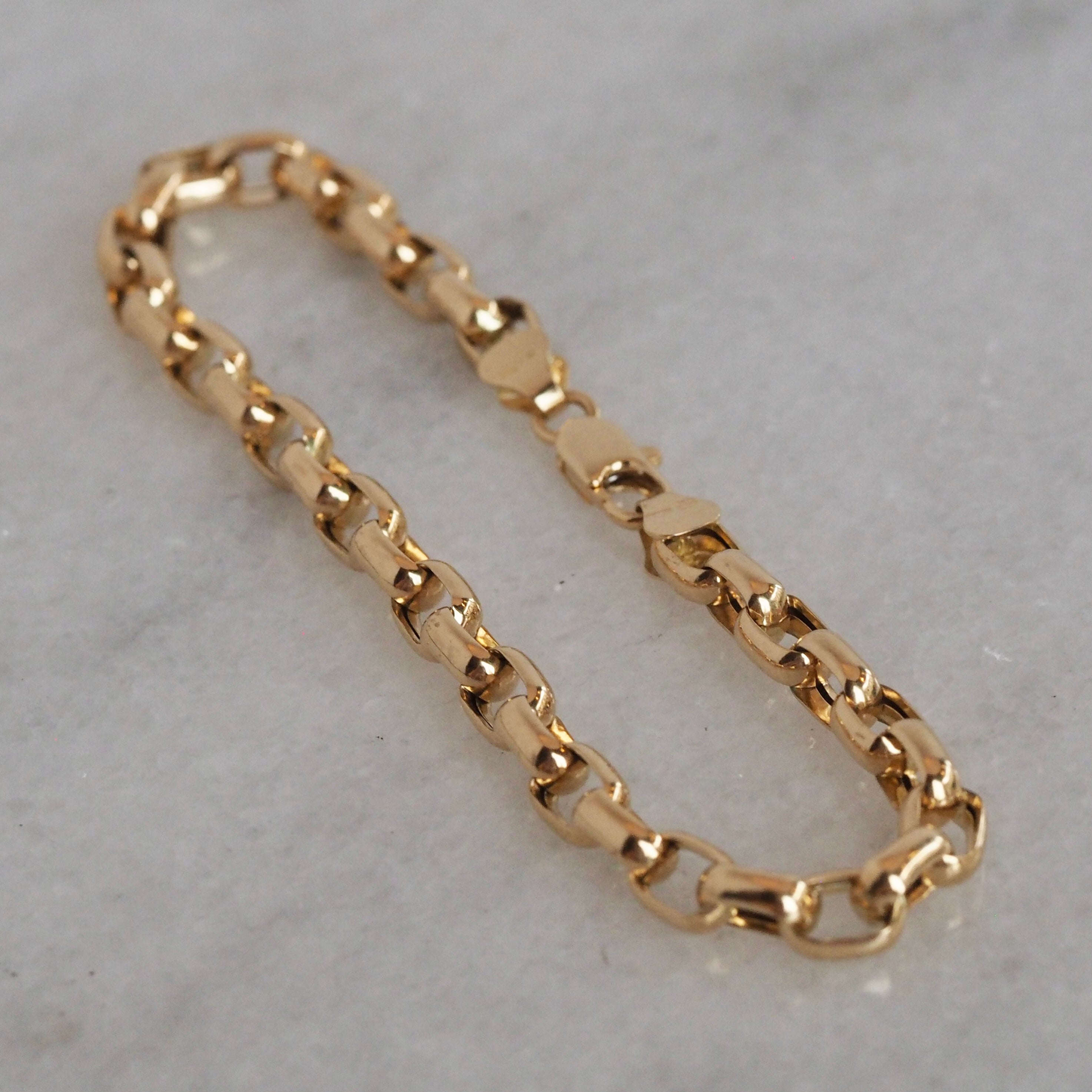 Vintage Italian 18k Gold Venetian Box Chain Bracelet