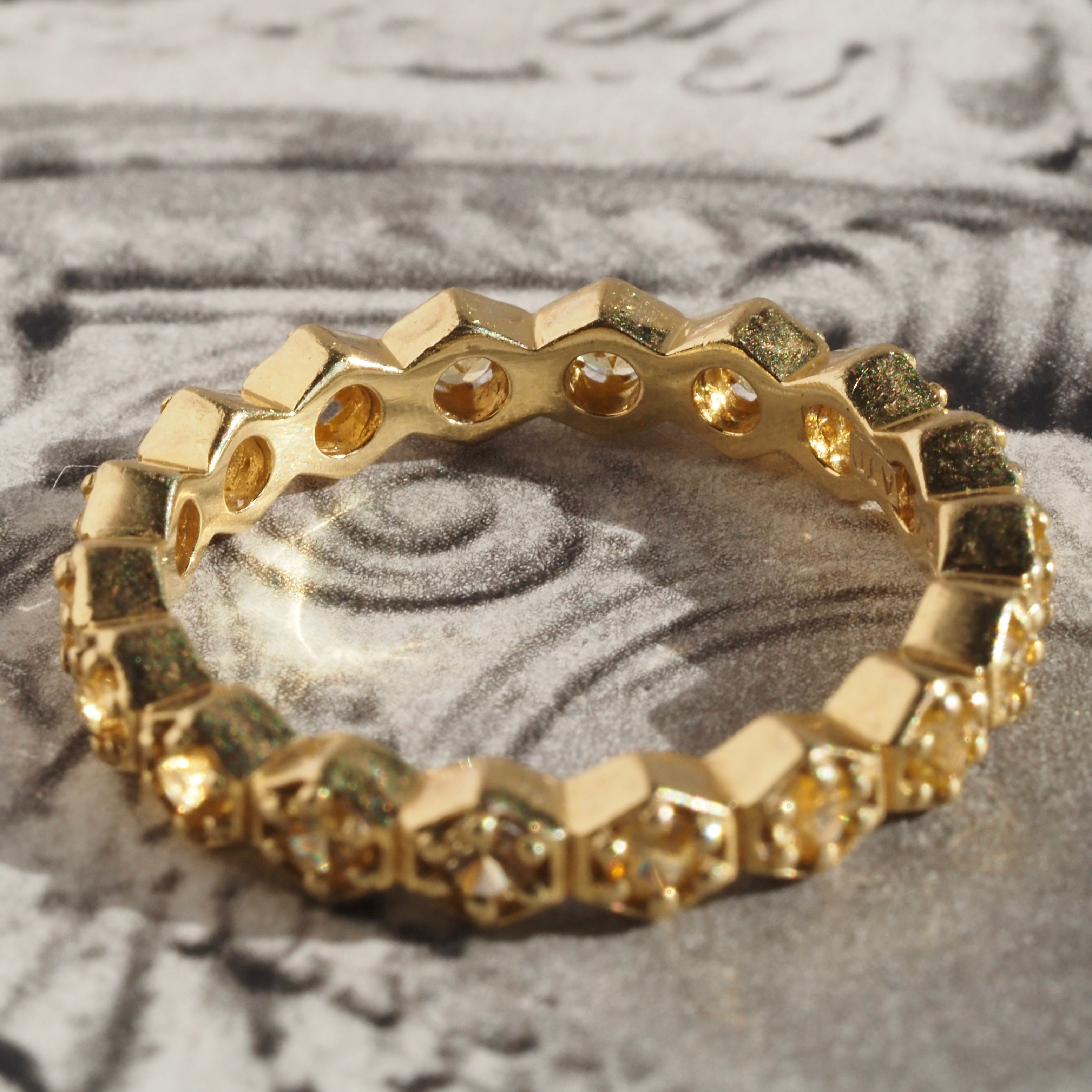 18k Gold Yellow Sapphire Hexagonal Eternity Ring