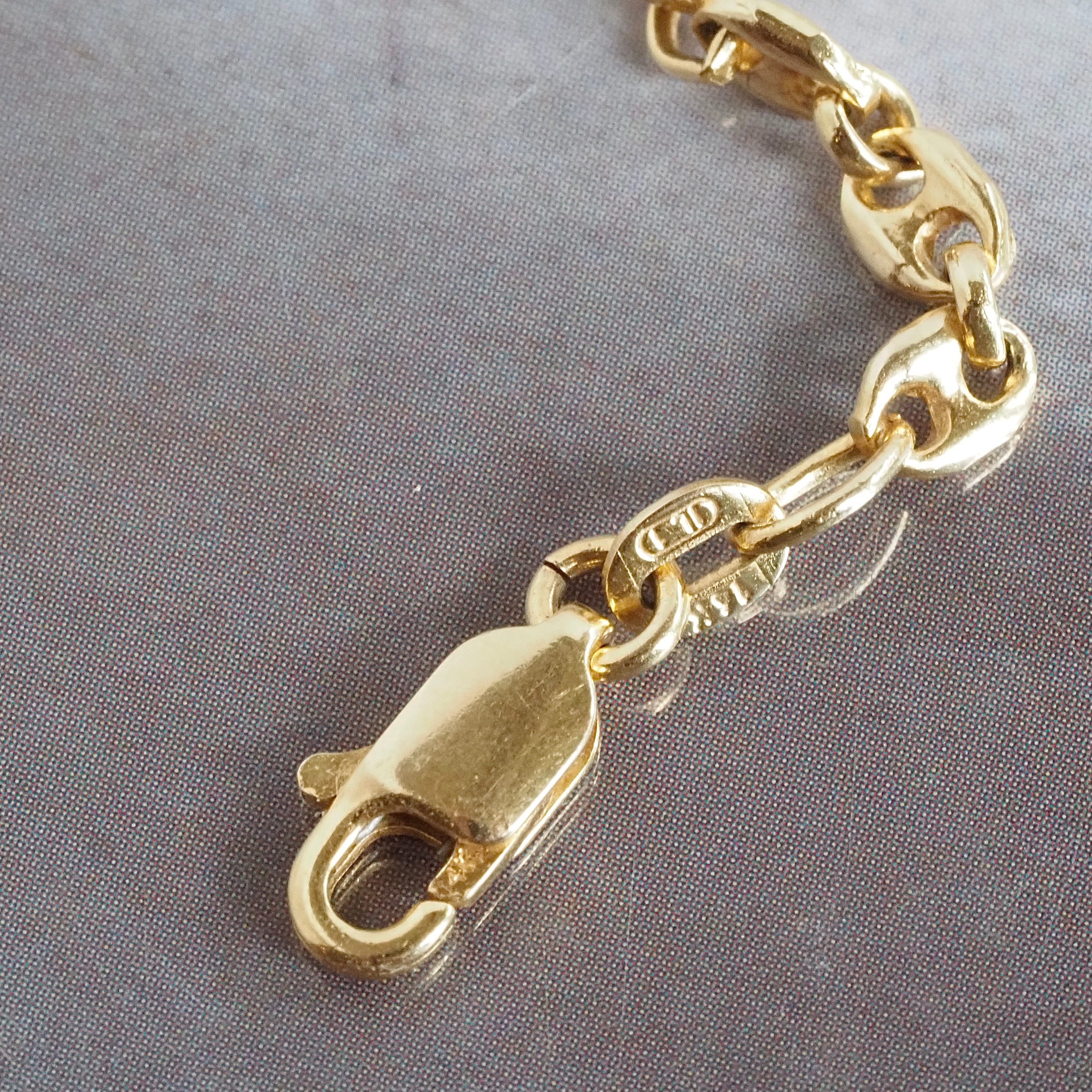 Vintage Puffy Mariner 14k Gold Chain Necklace
