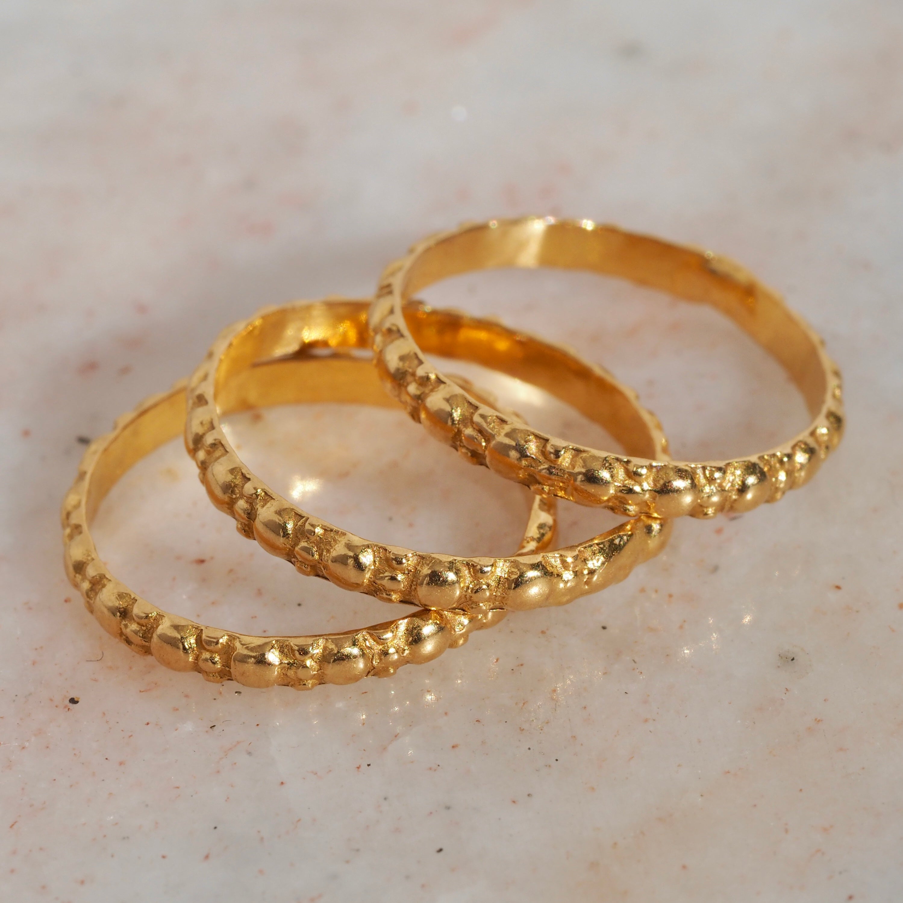 Vintage 21k Gold Set of Three Stacking Bands