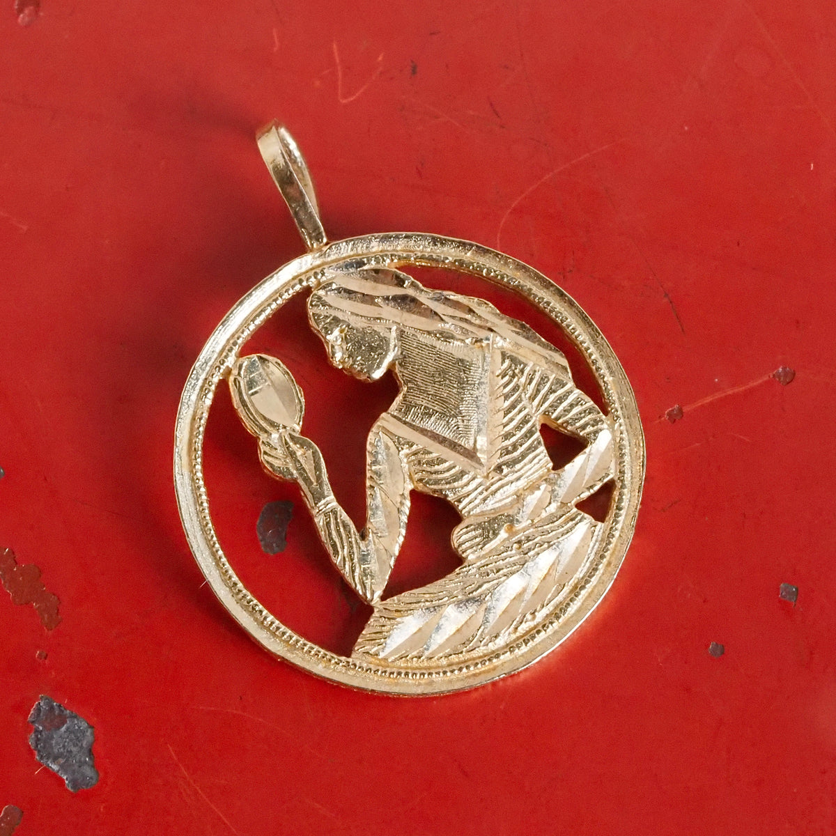 Vintage 14k Gold Virgo Charm Pendant
