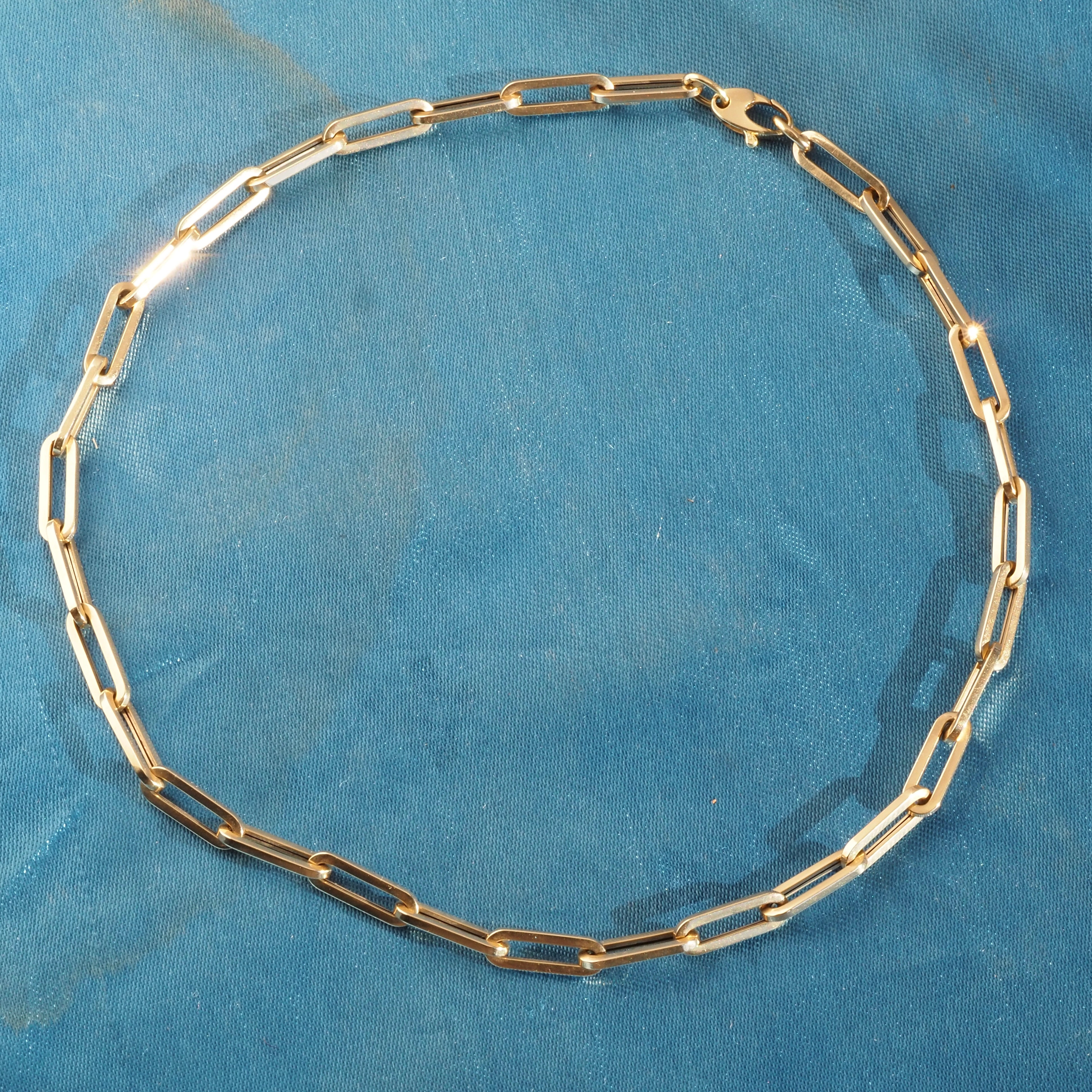 Italian 16” 14k Gold Paperclip Chain Necklace
