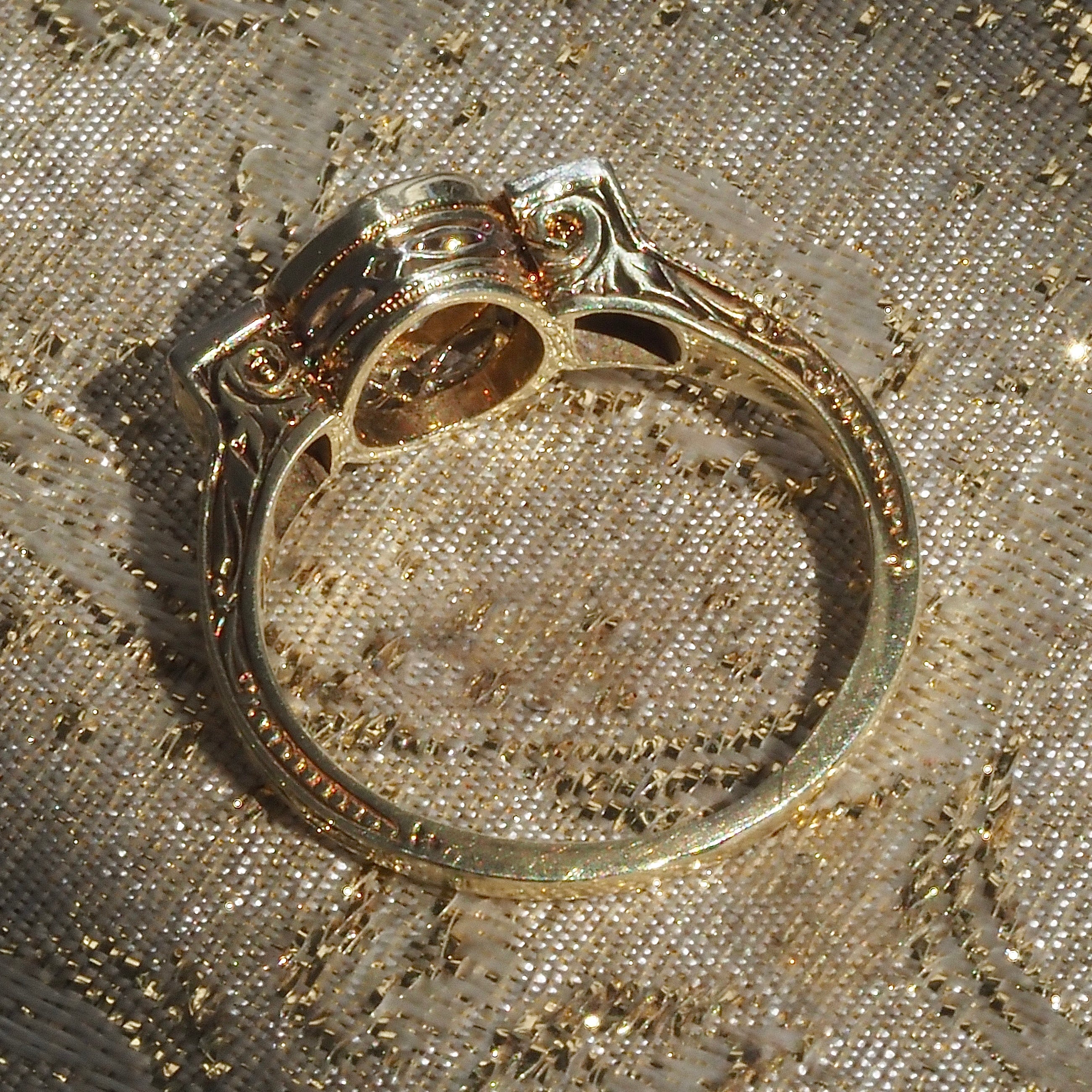 Antique Art Deco Trilogy Ring with Old European & Old Mine Cut Diamonds