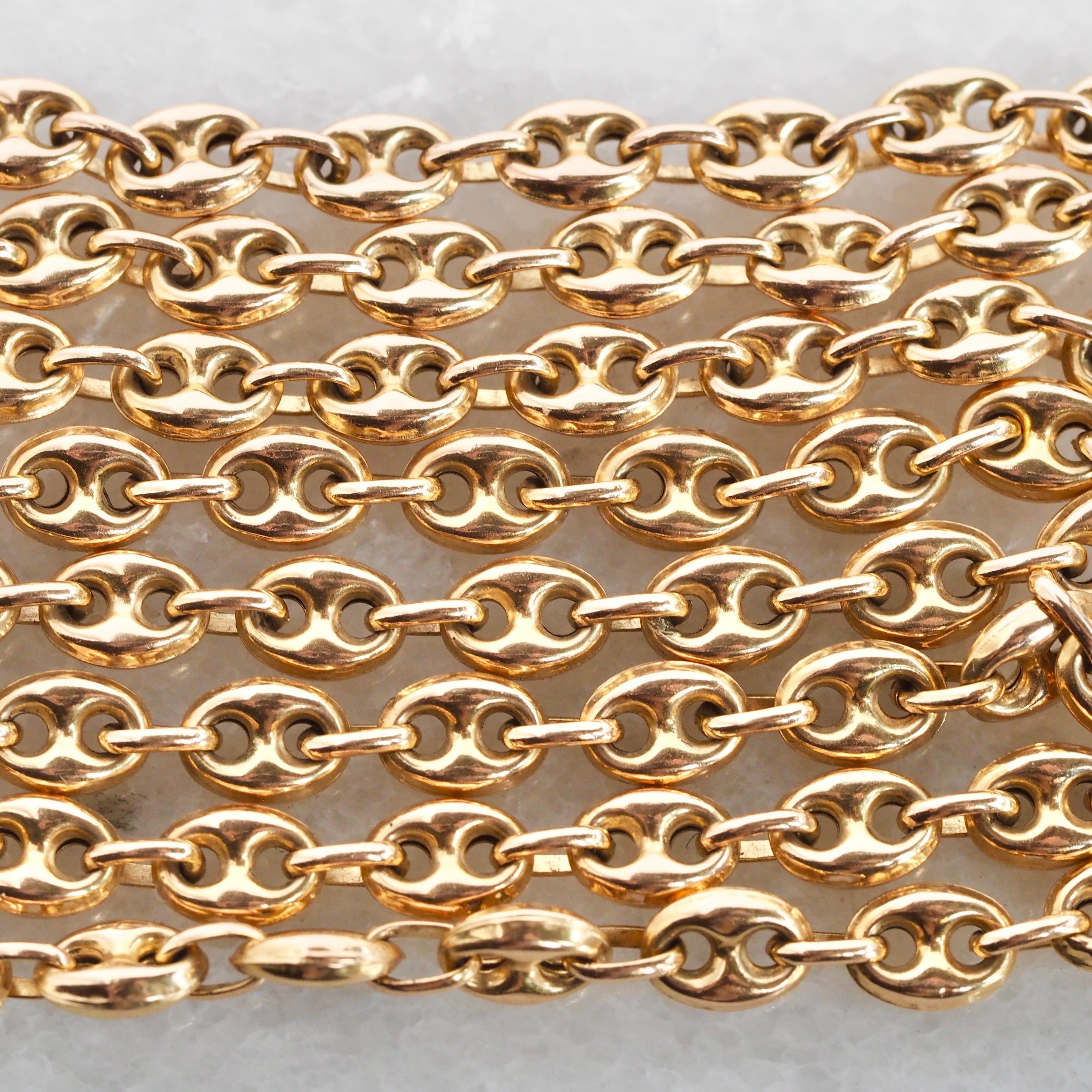 Vintage Italian 14k Gold Puffy Mariner Chain