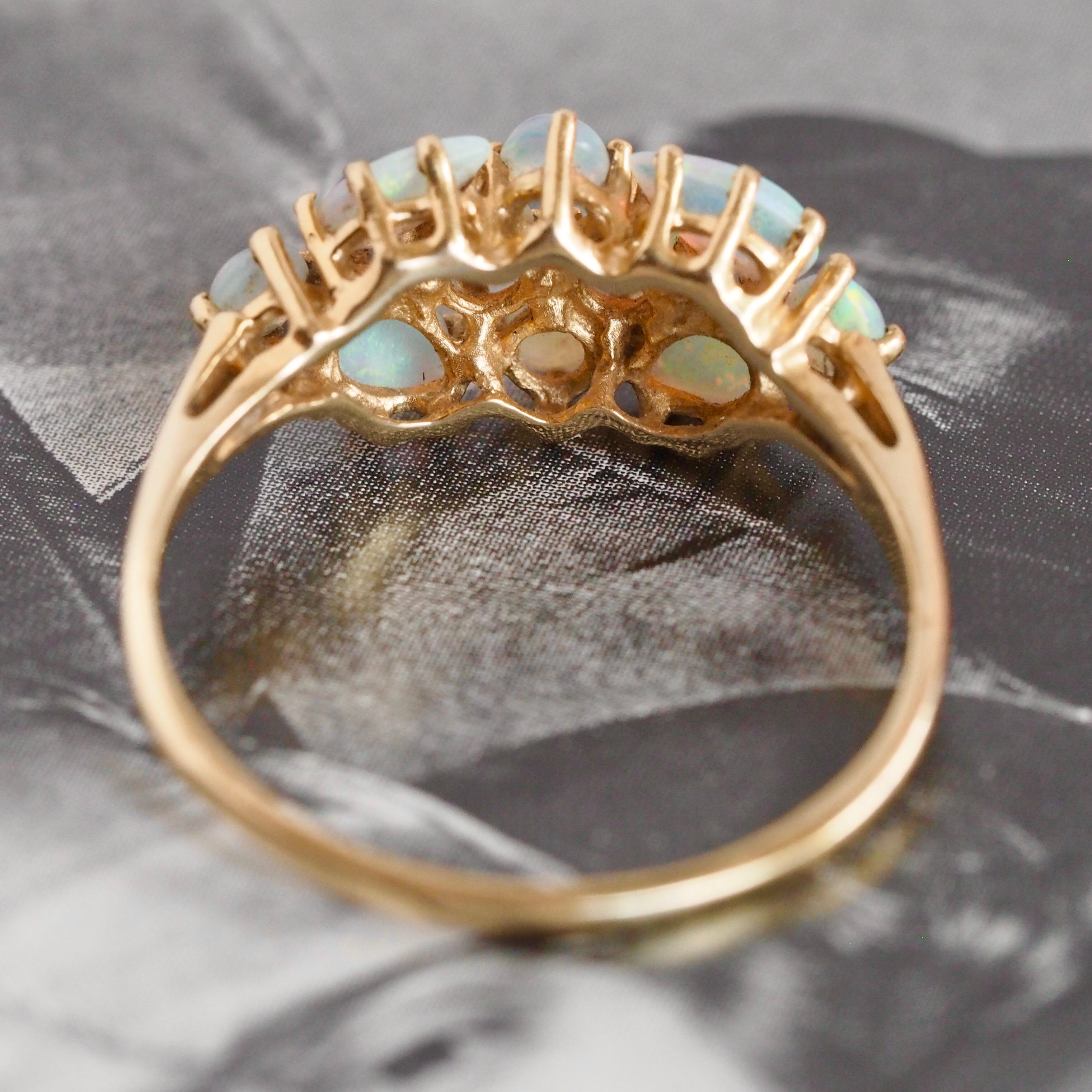 Vintage 14k Gold Opal Mosaic Ring