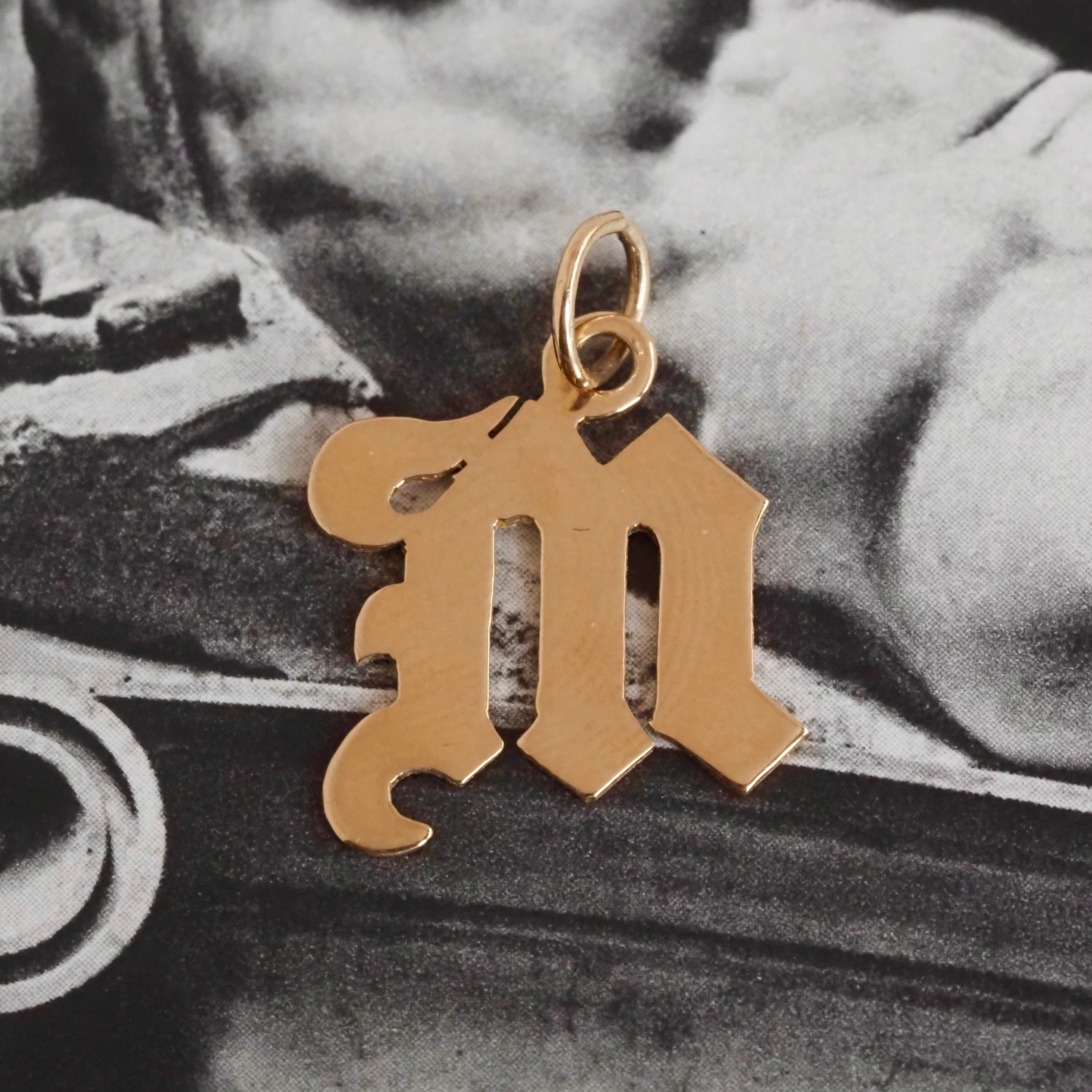 Vintage M 14k Gold Charm