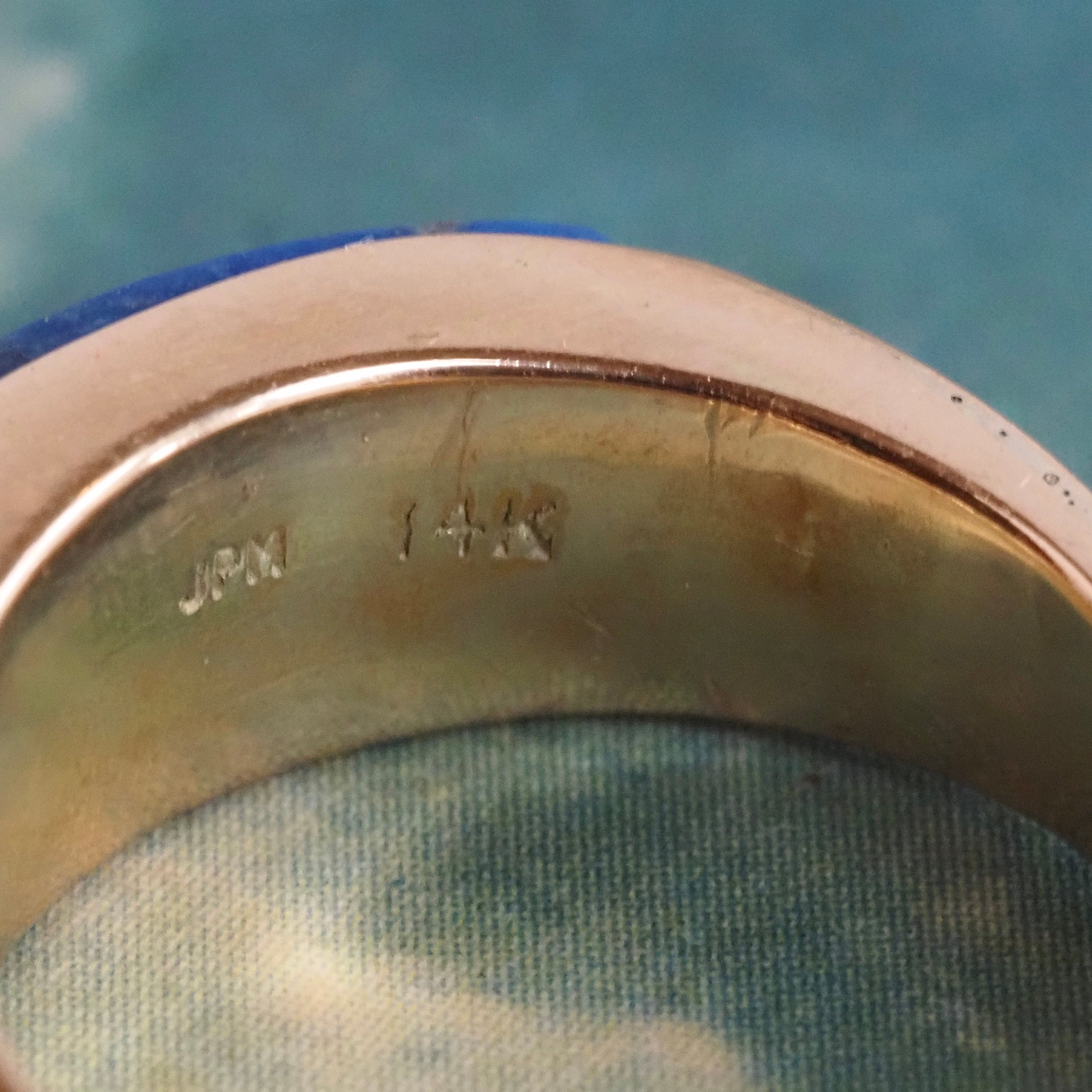 Vintage Lapis Saddle 14k Gold Ring