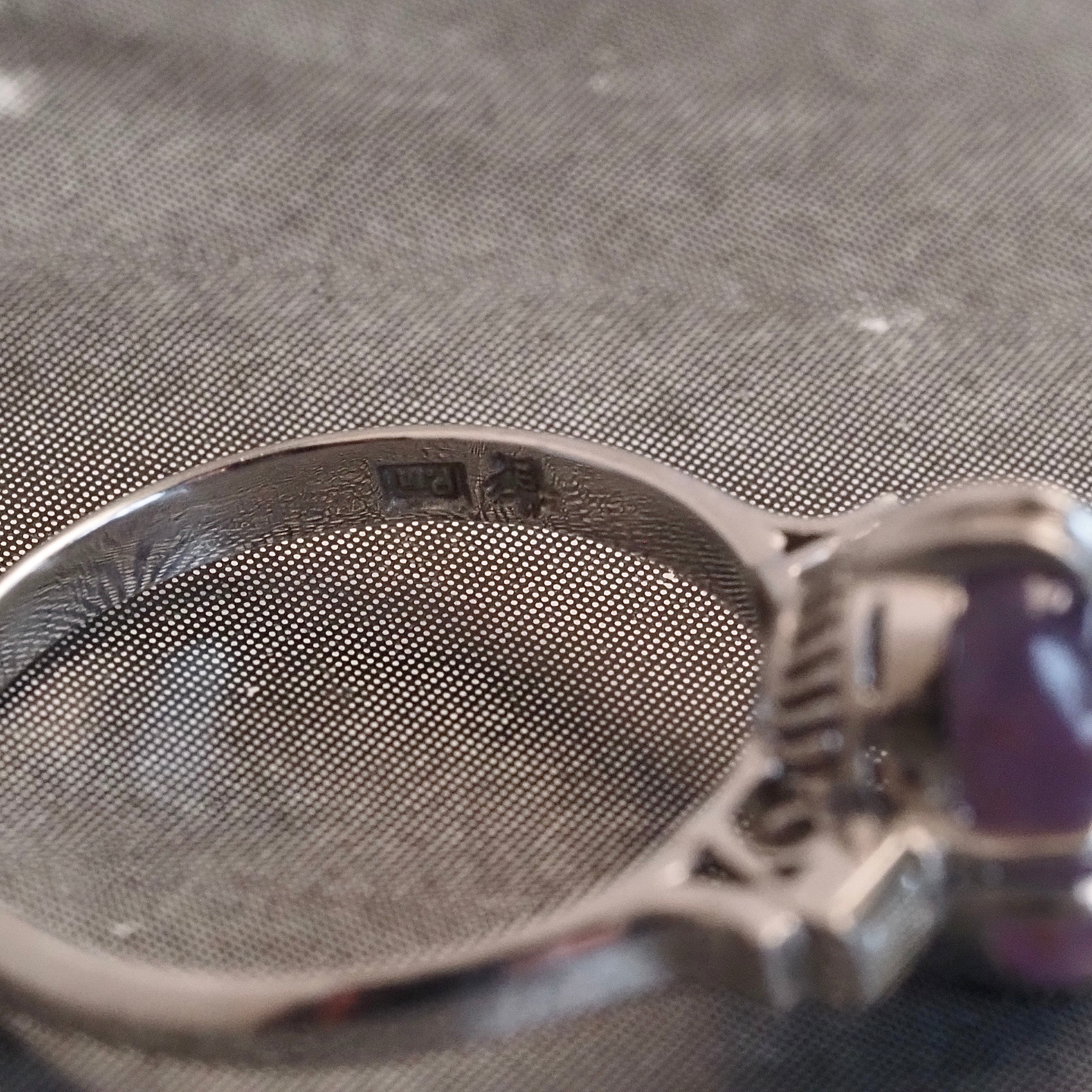 Antique Art Deco Purple Star Sapphire Diamond Platinum Ring