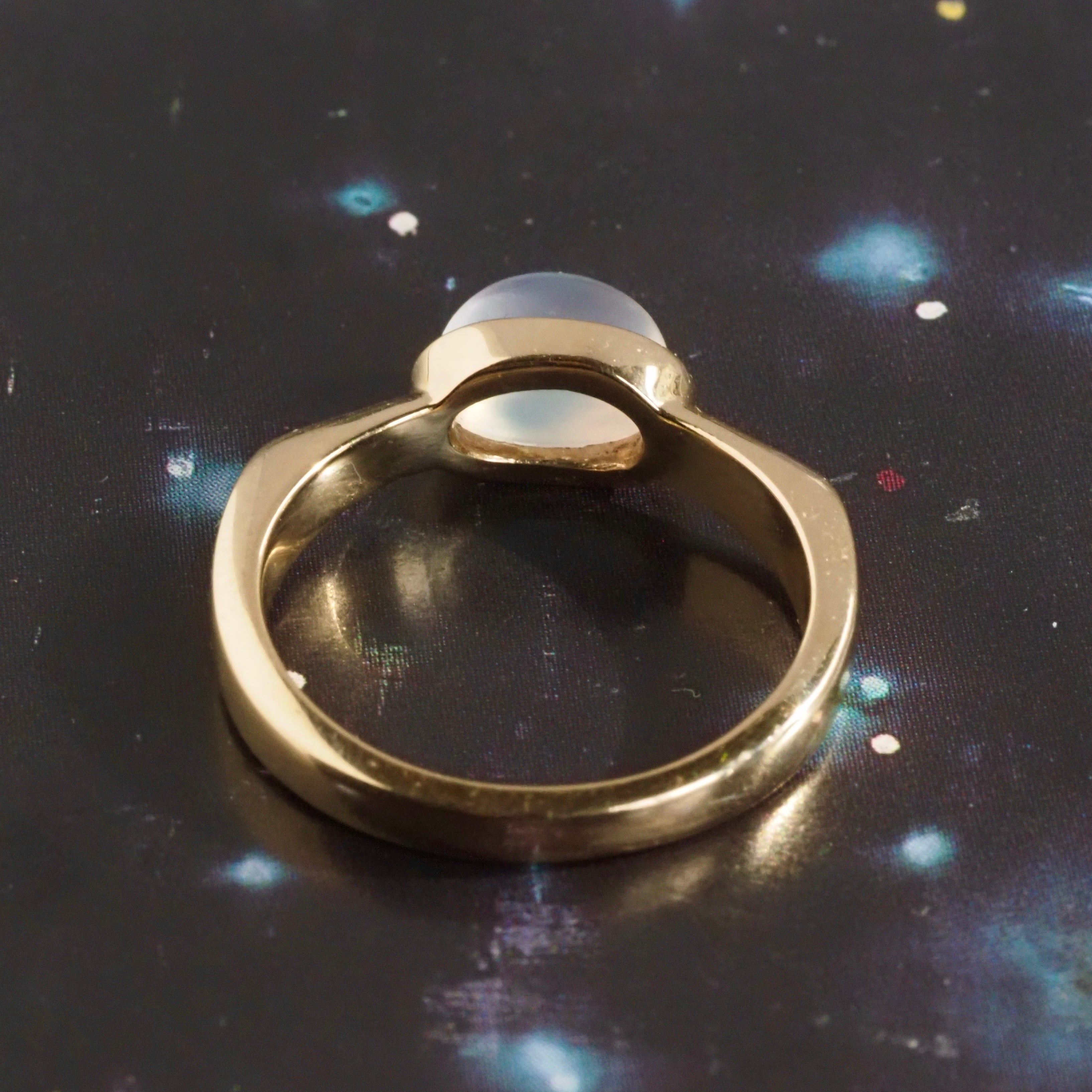 Modernist Moonstone 14k Gold Ring
