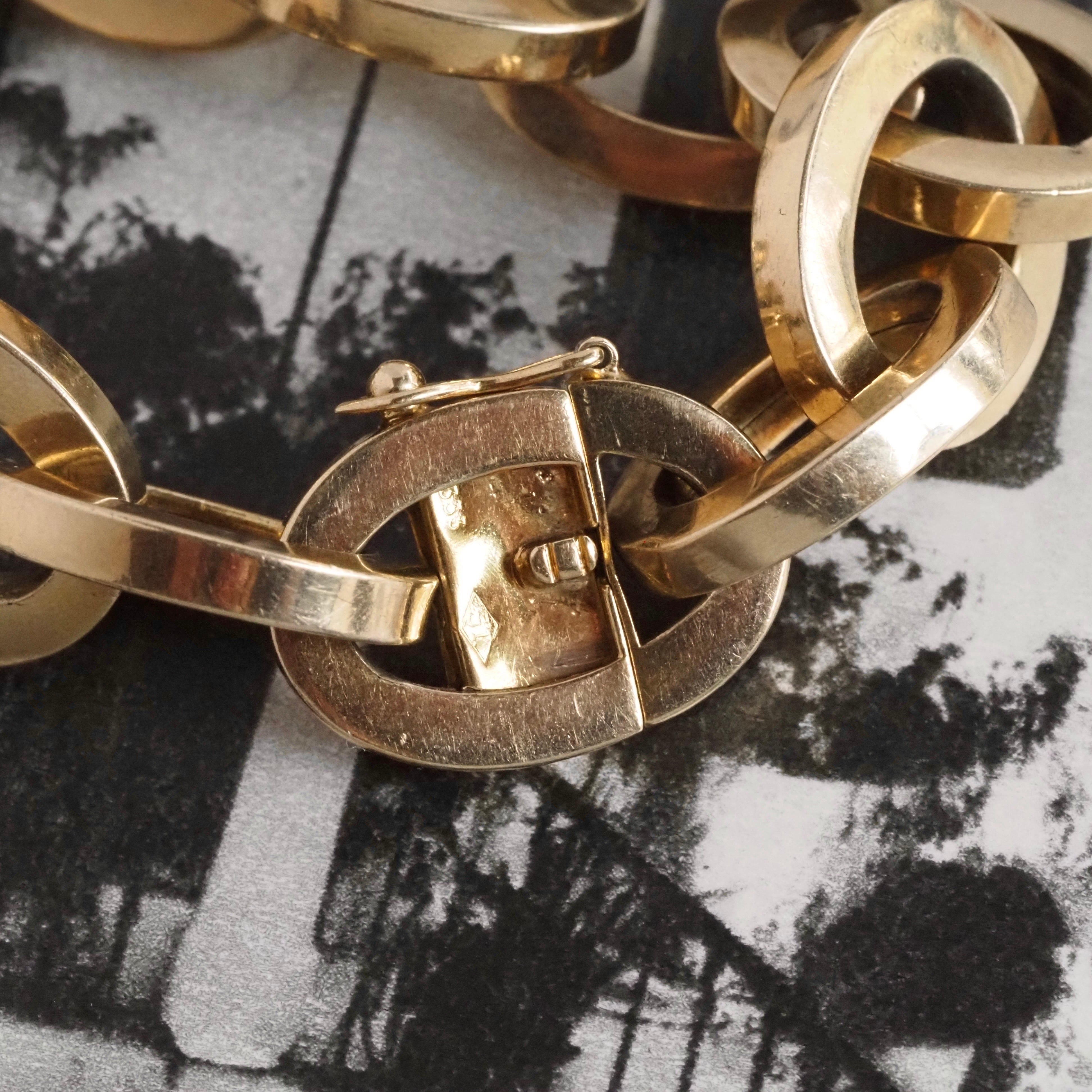 Vintage 9k Gold Cable Link Bracelet