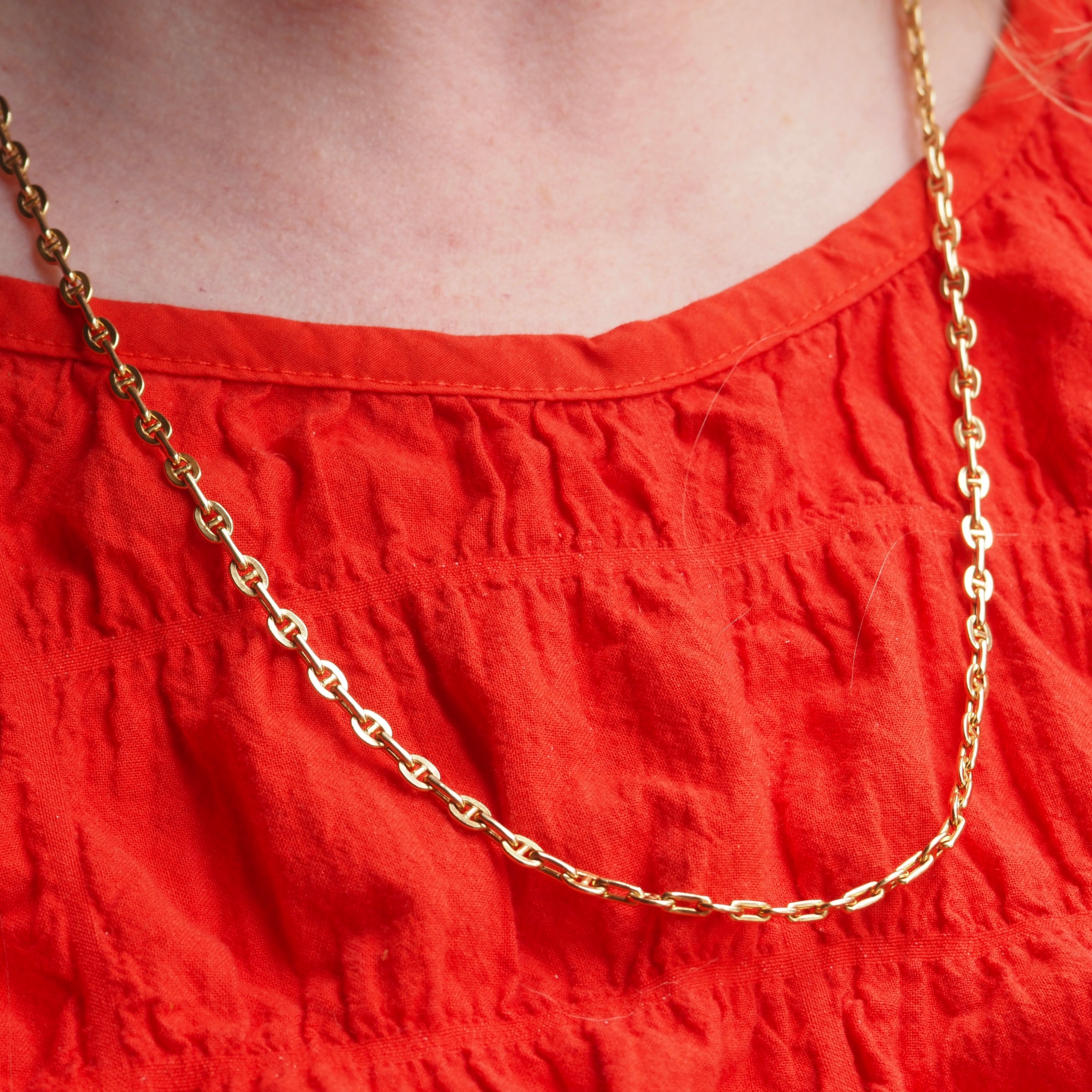 Vintage Mariner Link 14k Gold Chain Necklace