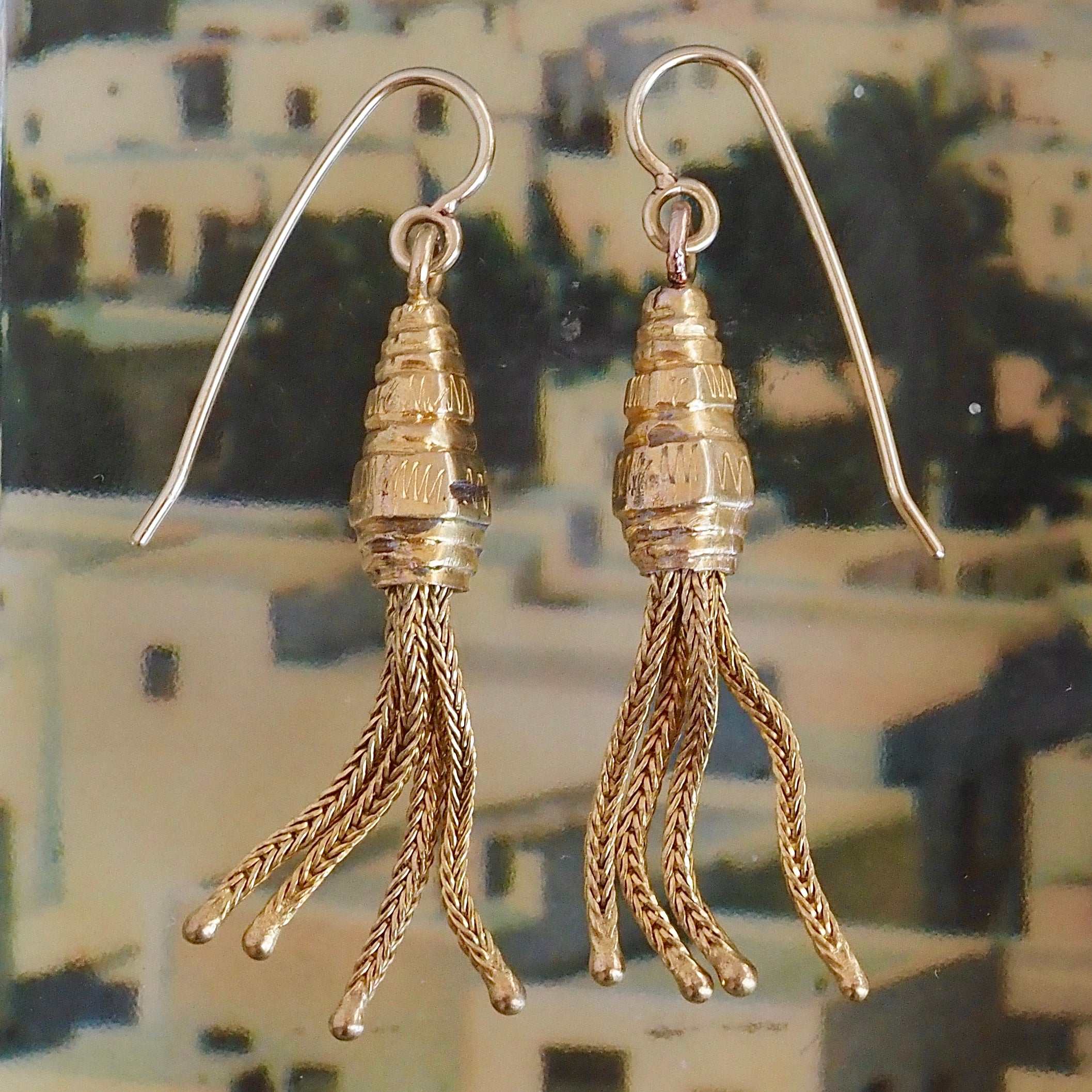 Antique Victorian 10k Gold Tassel Earrings