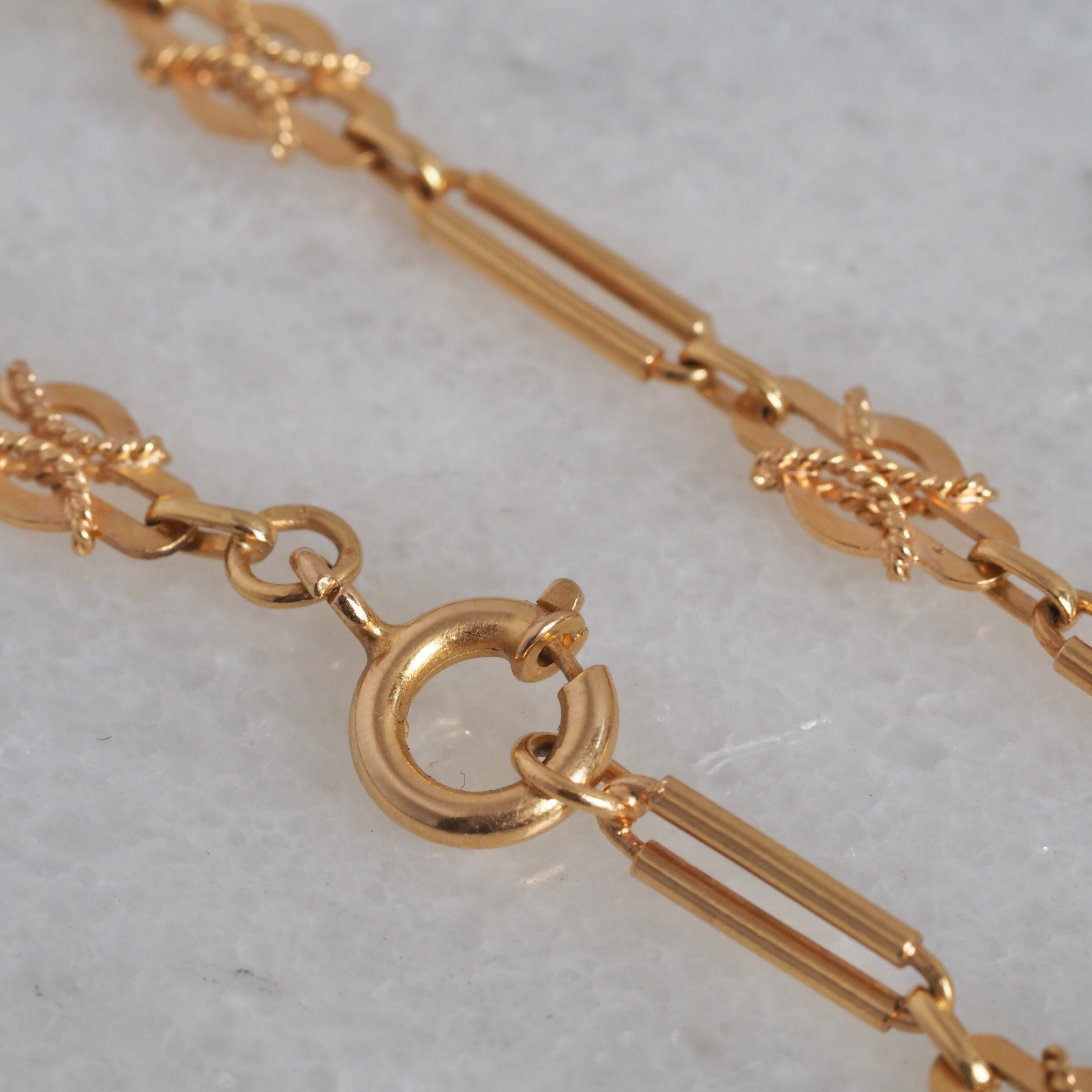 Vintage Portuguese 19k Gold Ornate Chain Bracelet