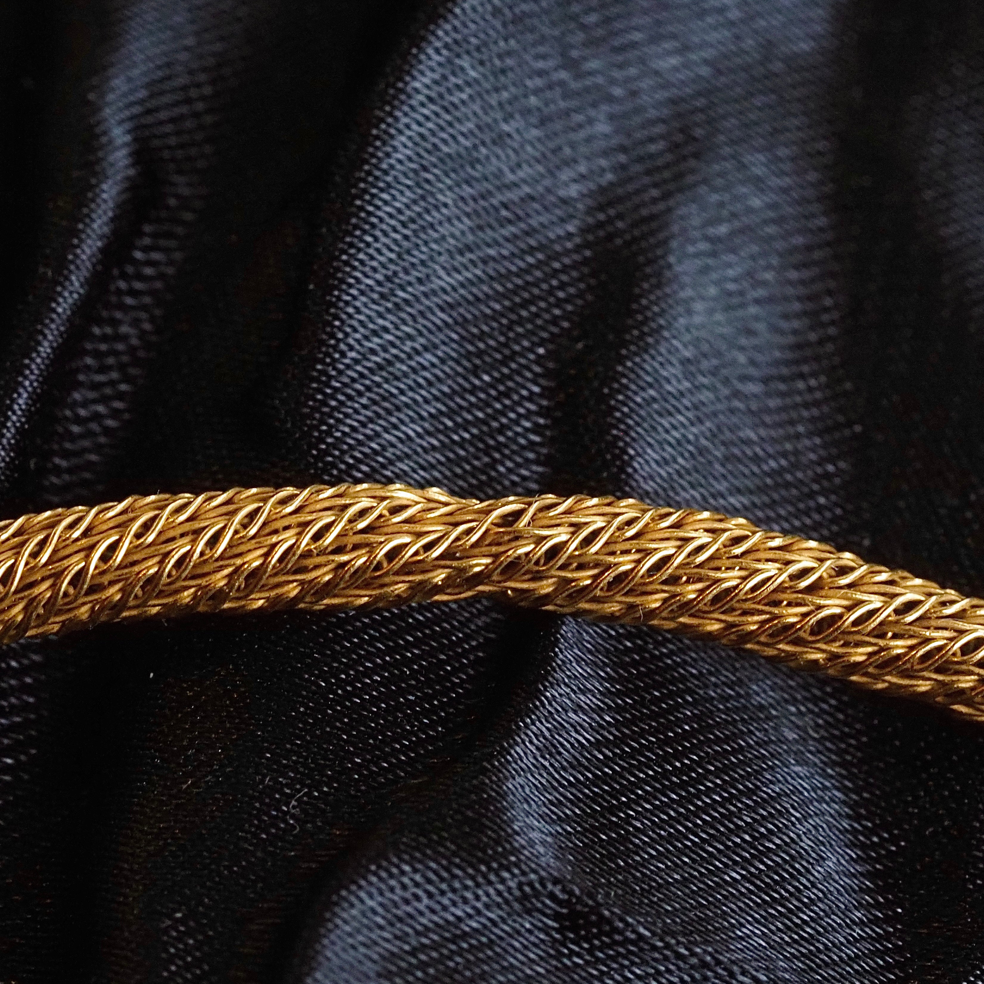 Portuguese 19k Gold Woven Ornate Beaded Vintage Station Necklace