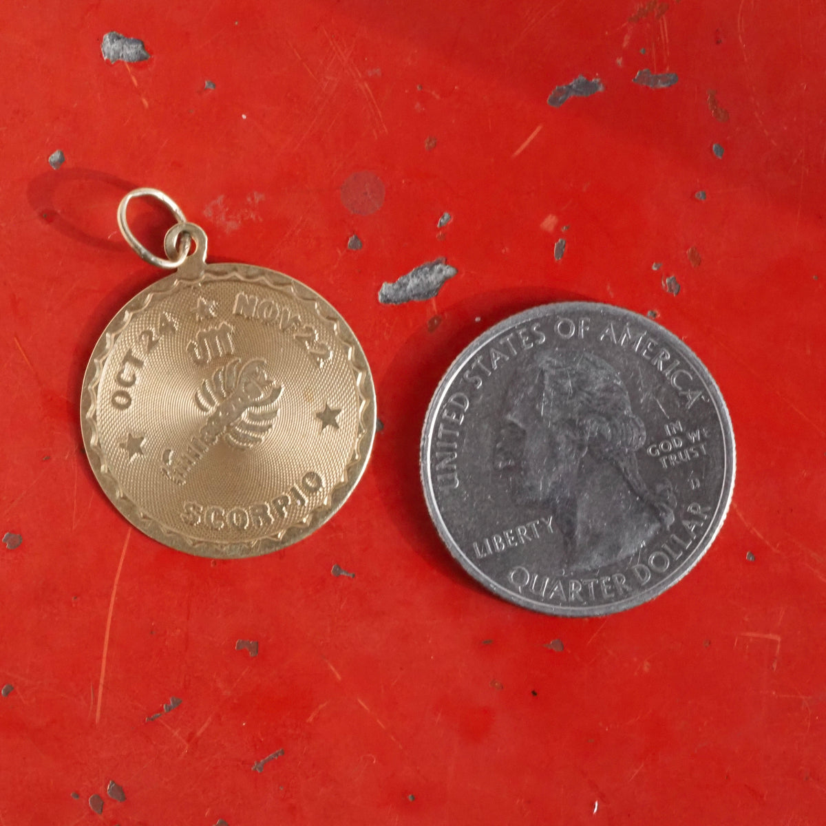 Vintage Scorpio 14k Gold Pendant