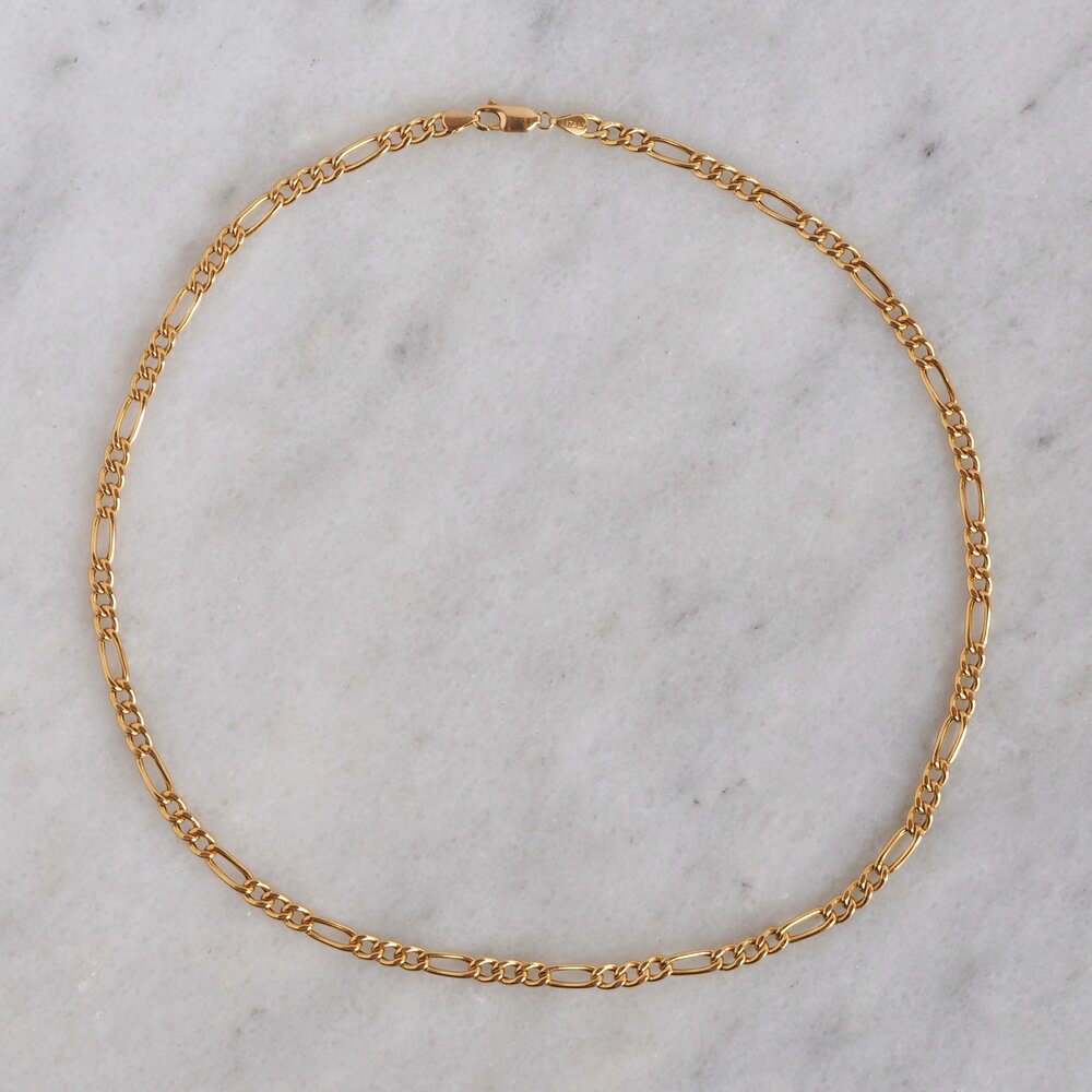 Vintage Italian 10k Gold Figaro Chain