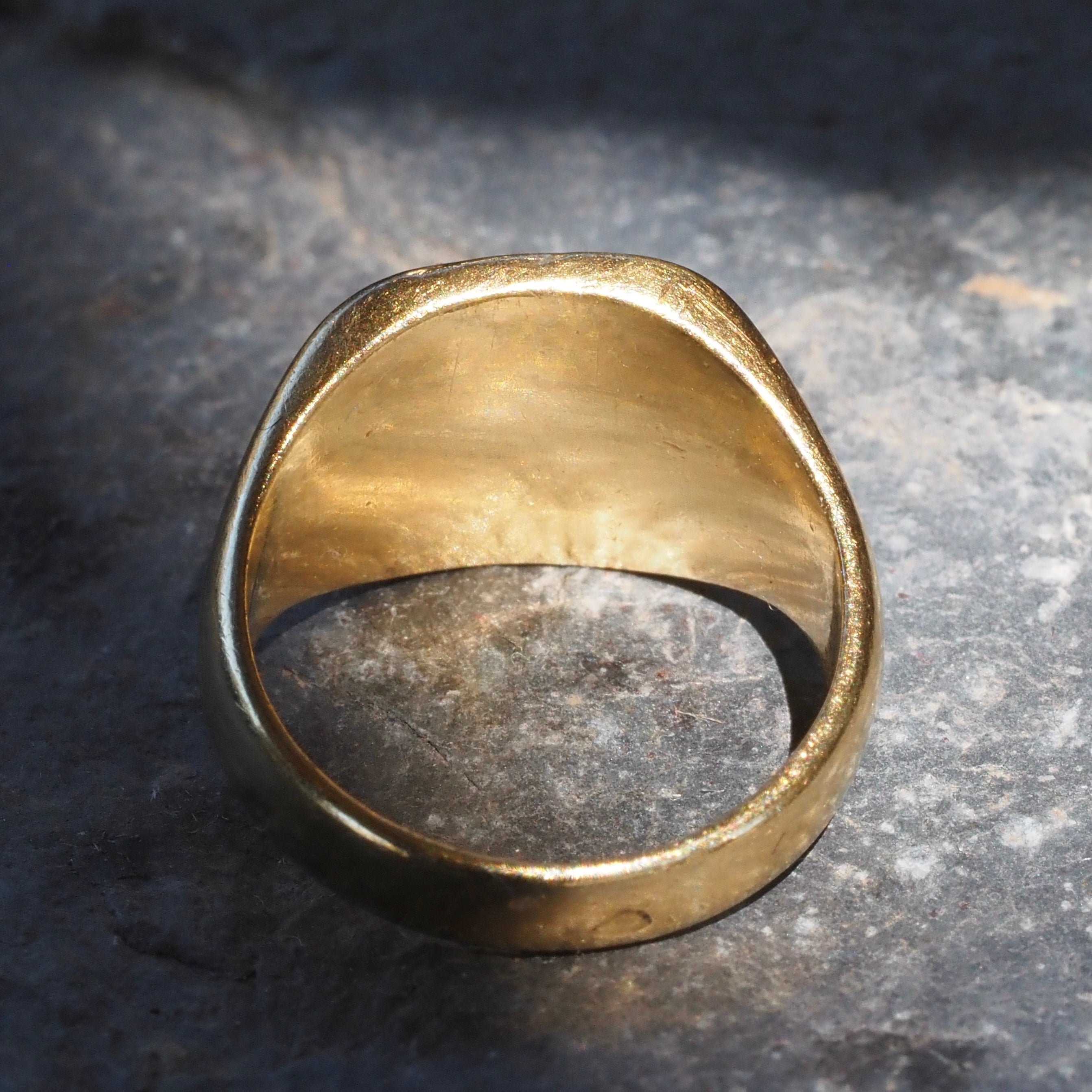 Vintage French 18K Gold Dog Signet Ring