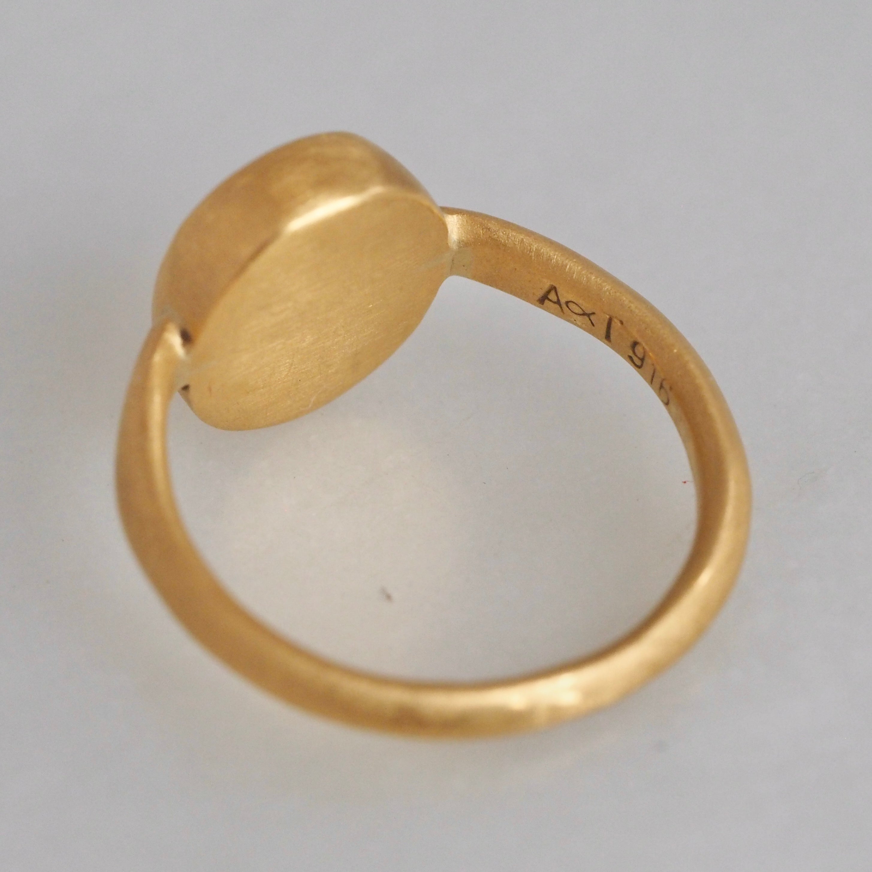 Matte 22k Gold Ceramic Intaglio Ring